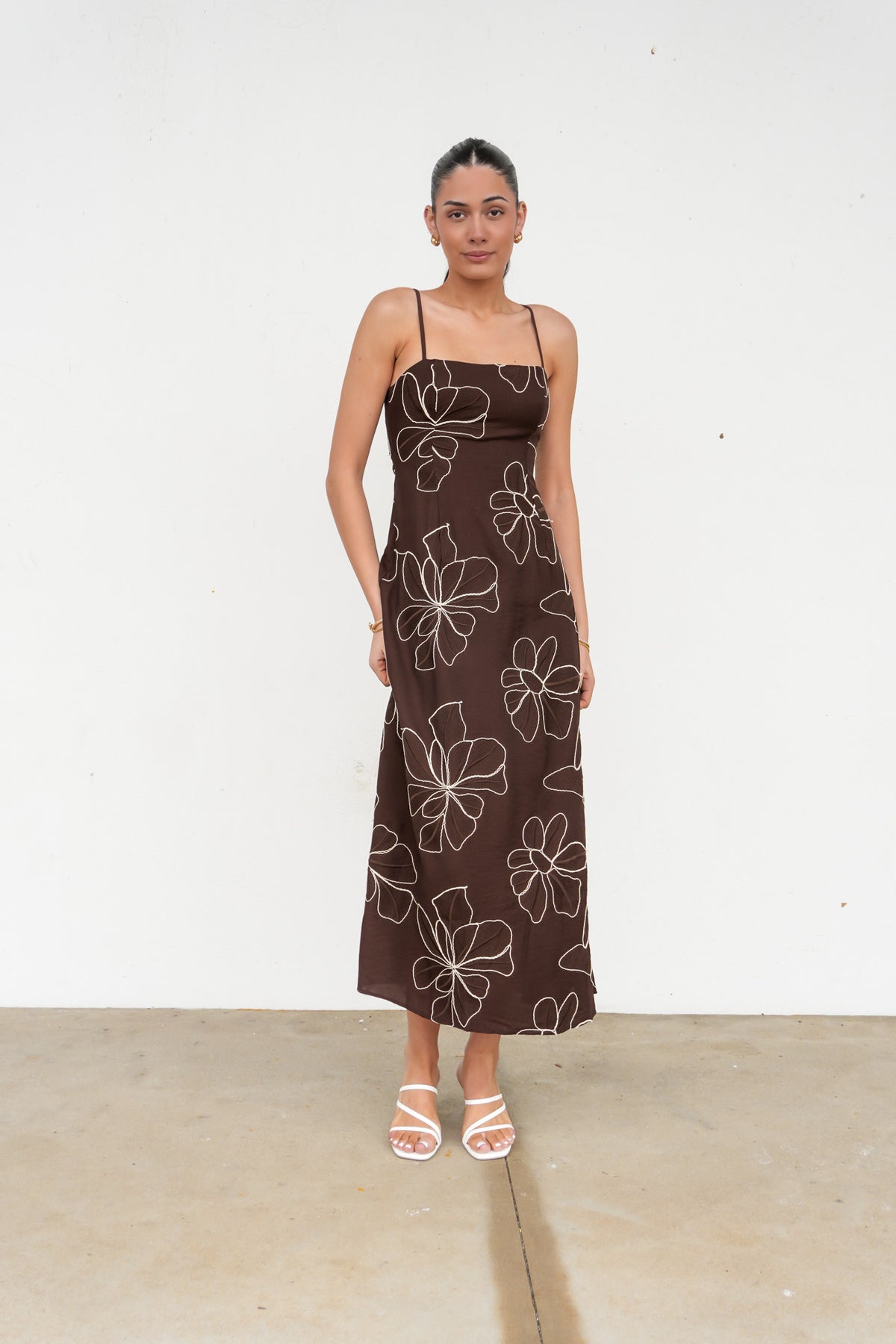 Carlie Midi Dress Chocolate