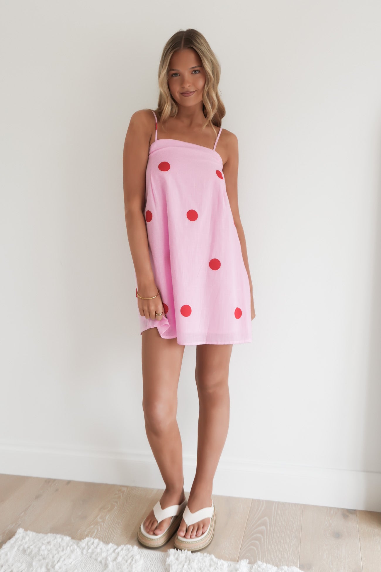 Catalina Mini Dress Pink Polka Dot