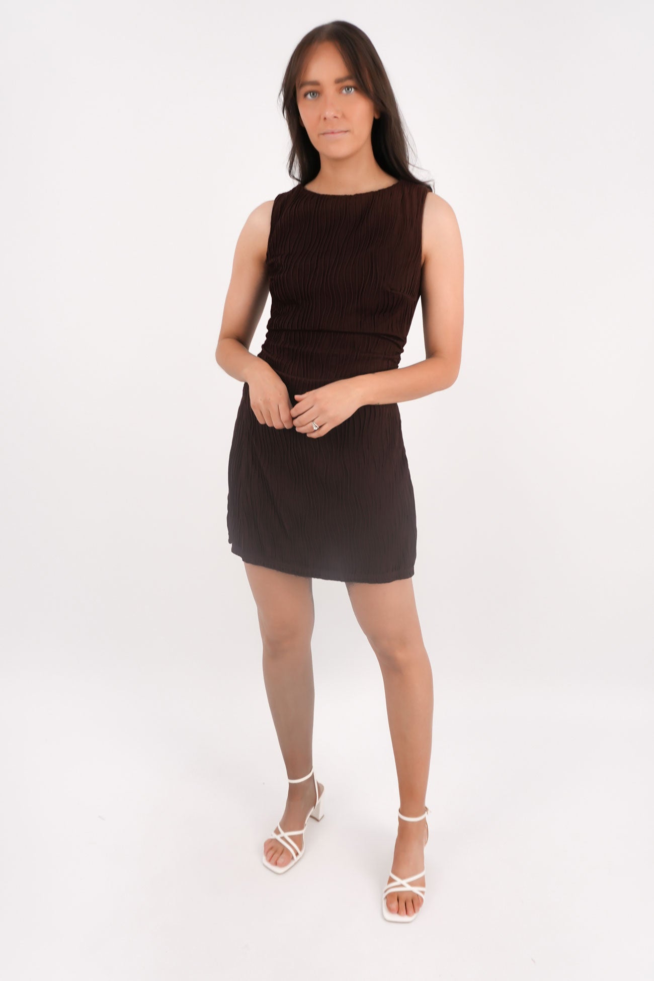Chalsey-Mini-Dress-Chocolate-f1jpg