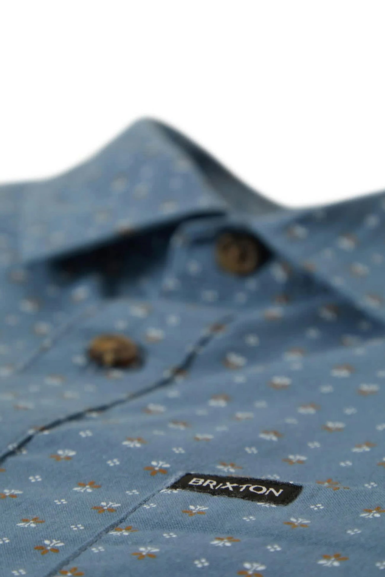 Charter Print Short Sleeve Woven Shirt Azure Blue Micro Floral
