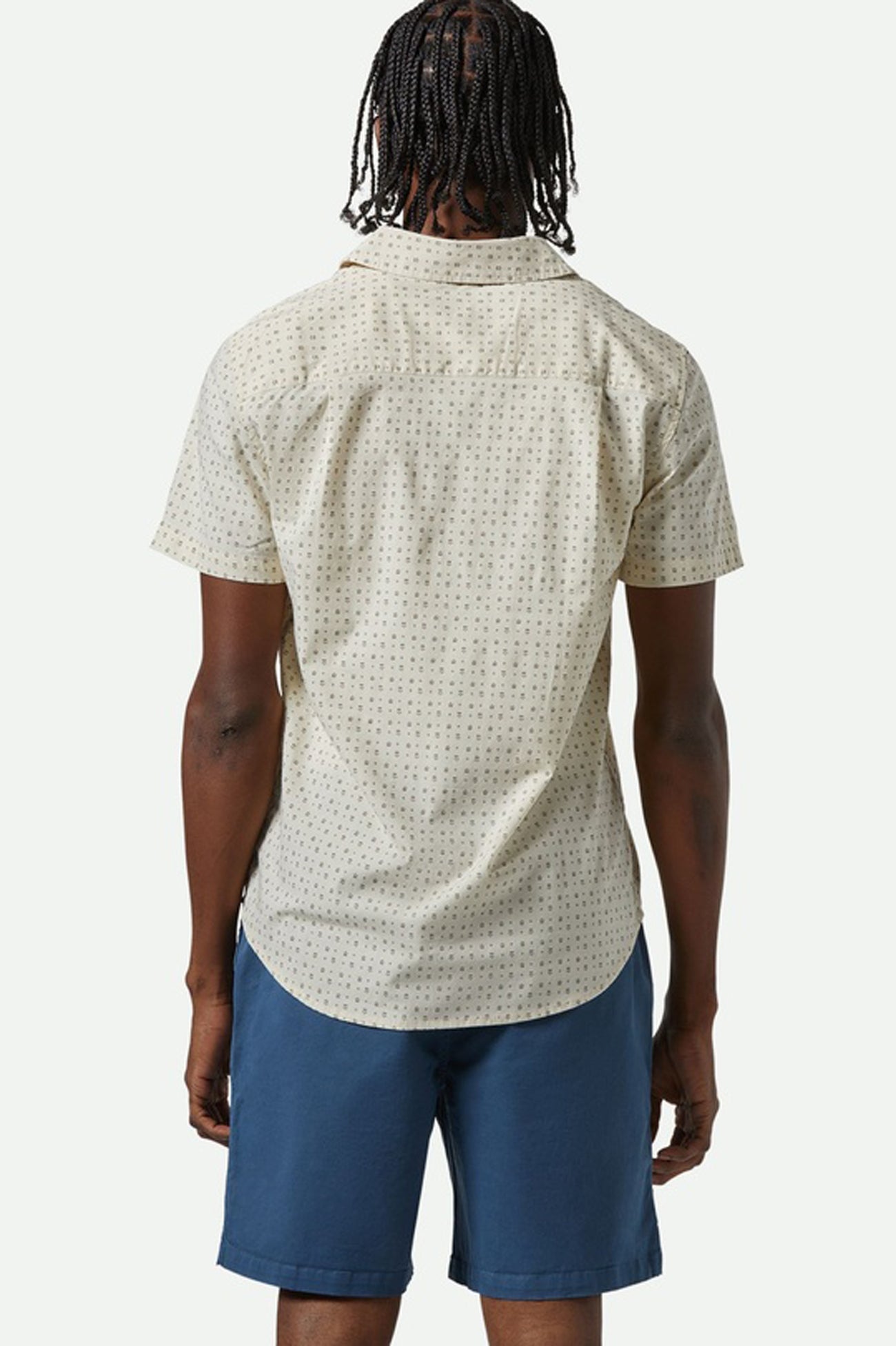 Charter Print Short Sleeve Woven Shirt Off White Micro Floral