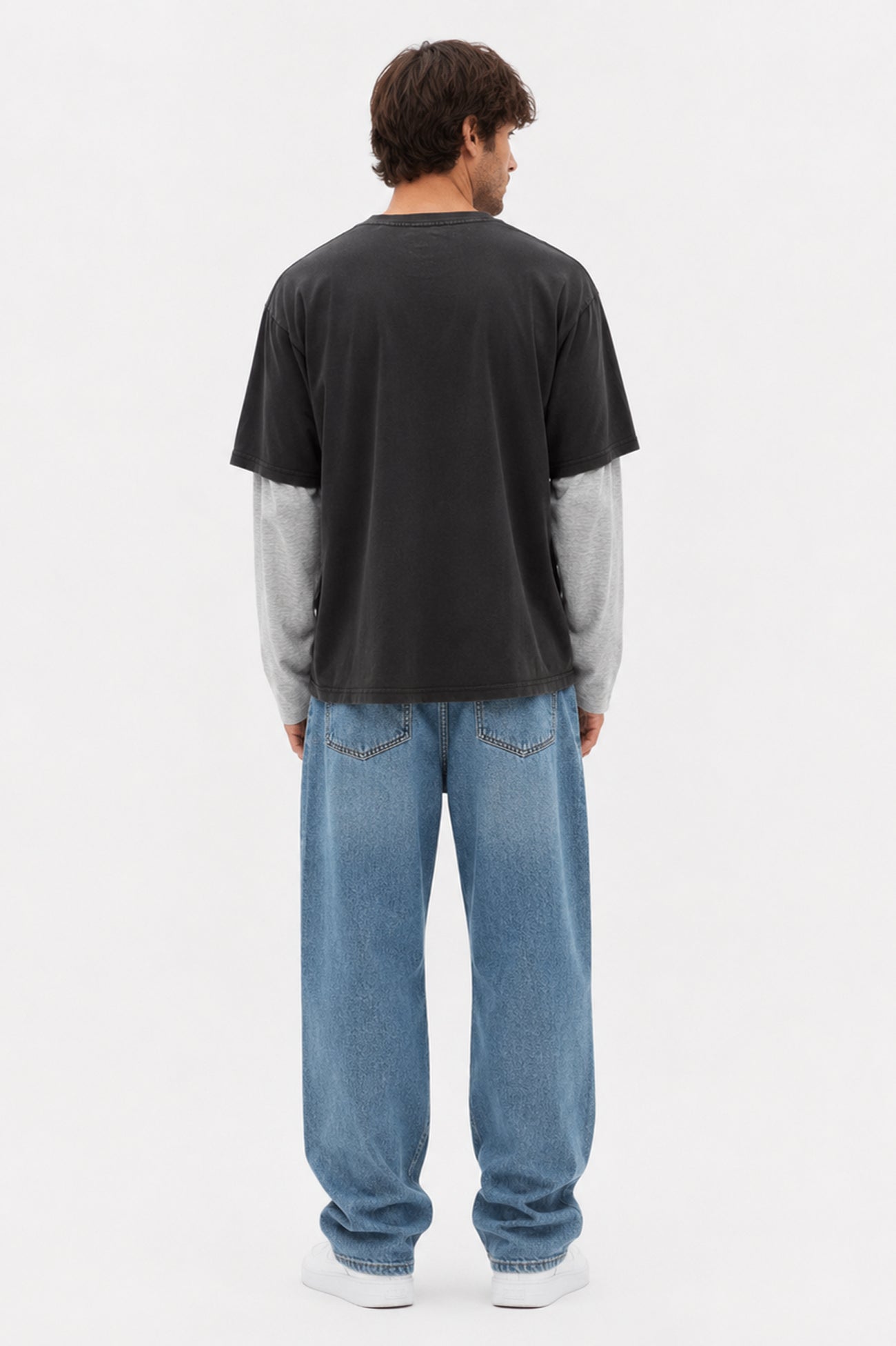 Layered Long Sleeve Charcoal