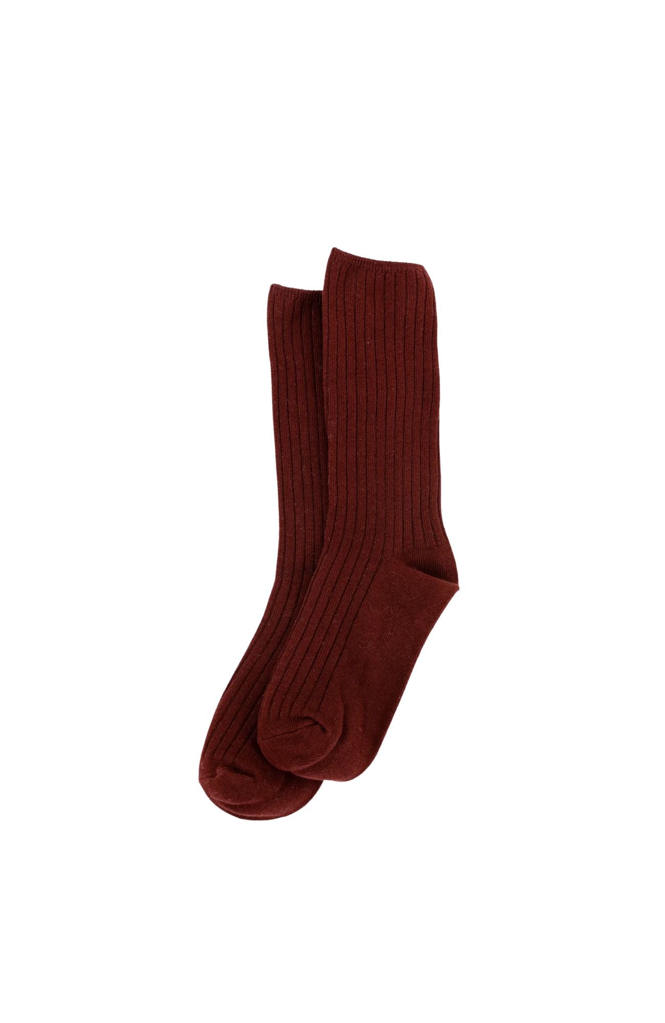 Chloe Ribbed Socks Wine