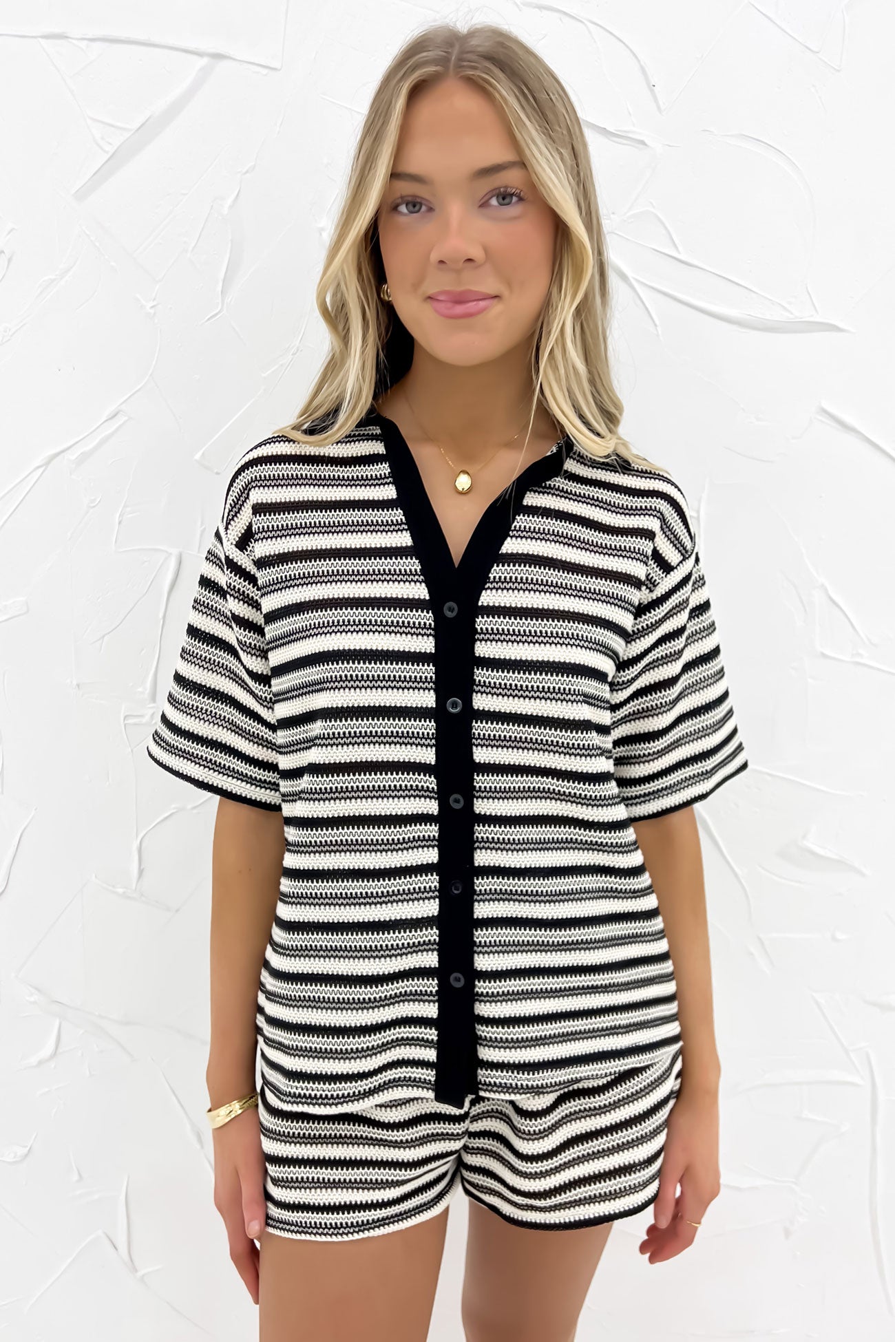 Claire Knit Set Black White