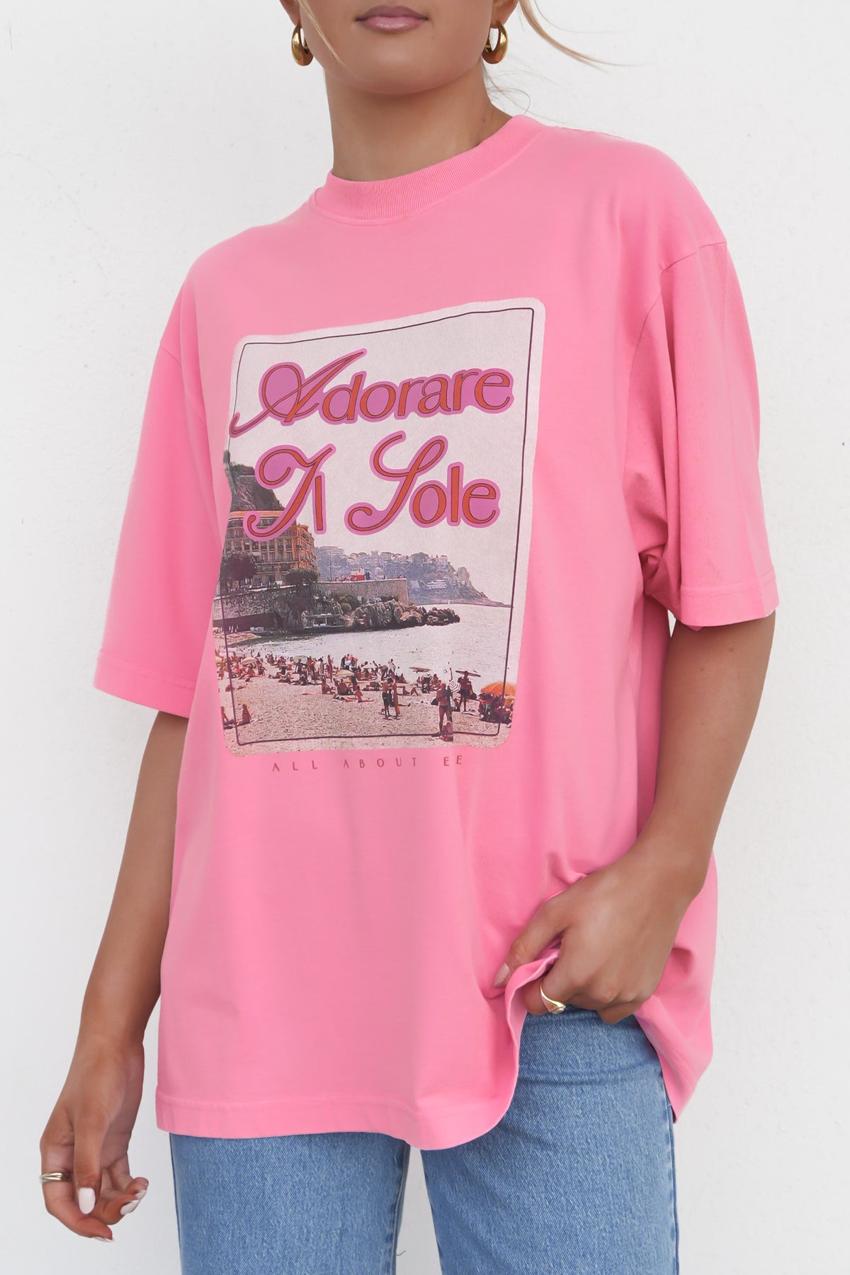 Coastline Oversized Tee Pink