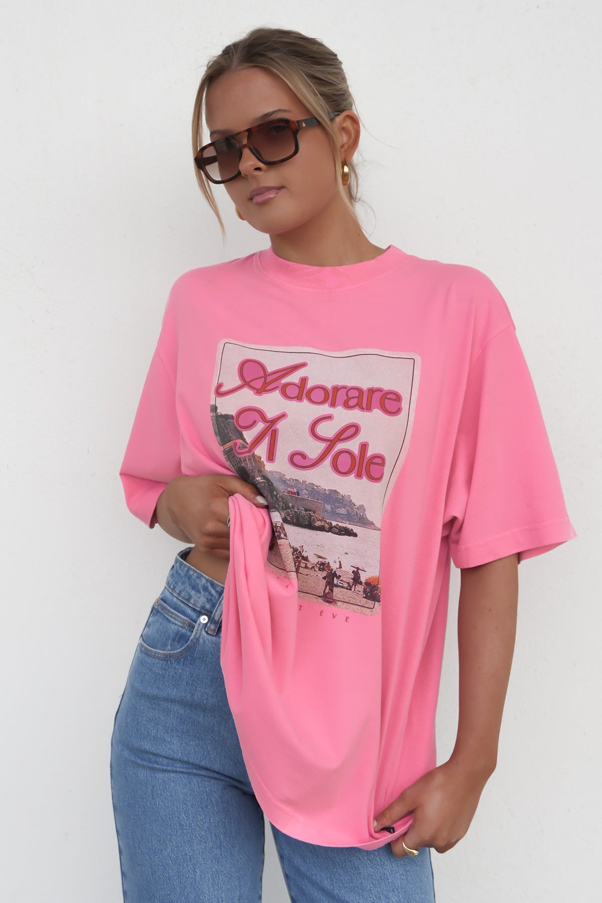 Coastline Oversized Tee Pink