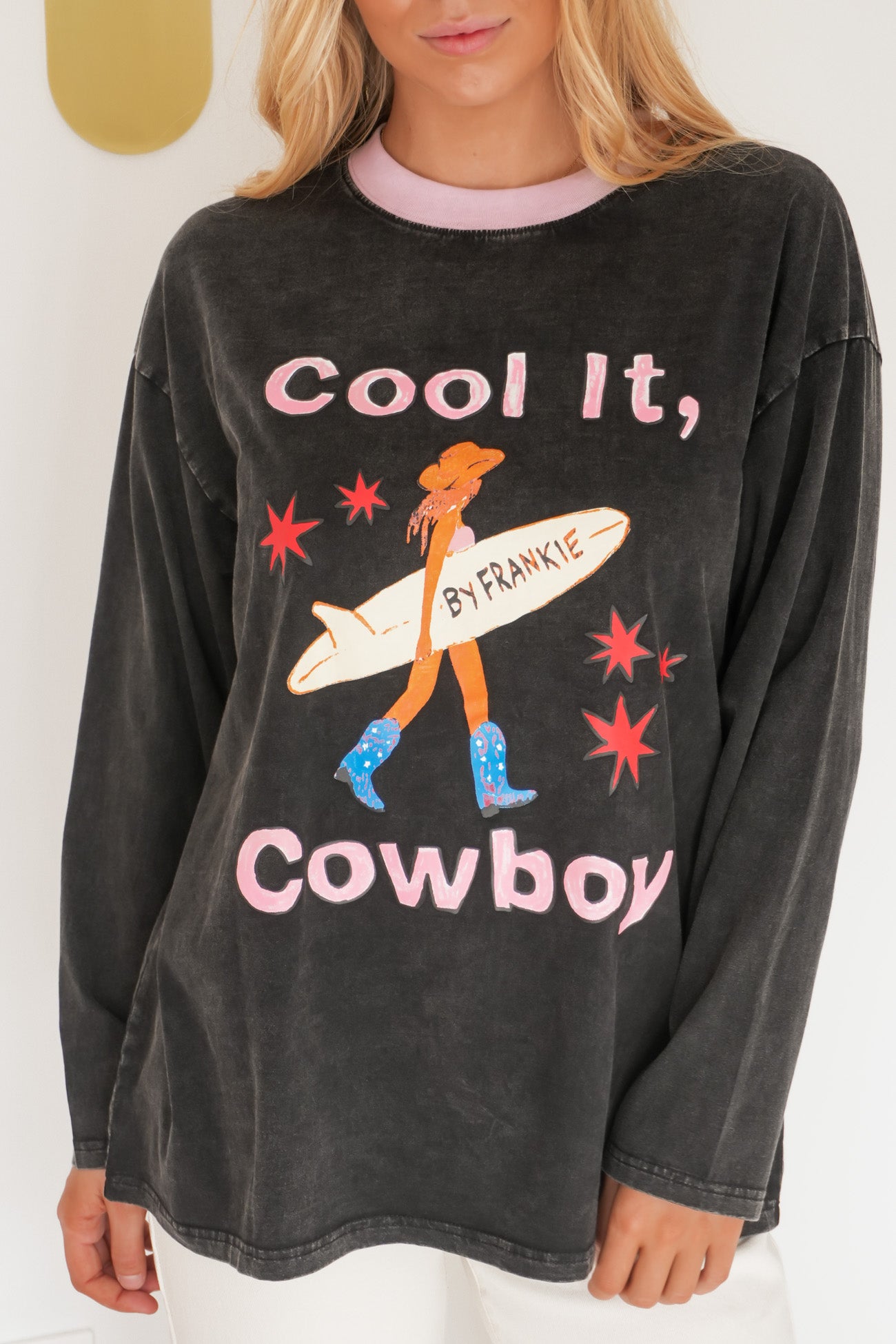 Cool It Cowboy Long Sleeve Tee Black Acid