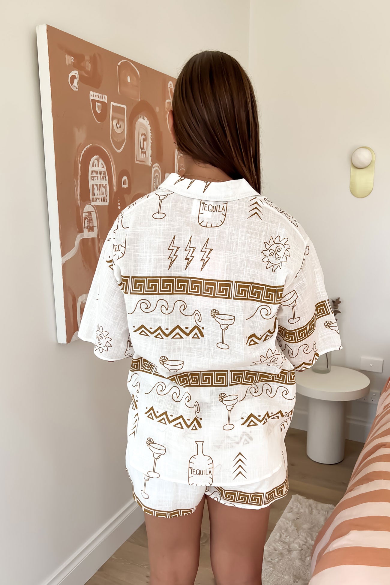 Corfu Set White Tan Greek Tequila