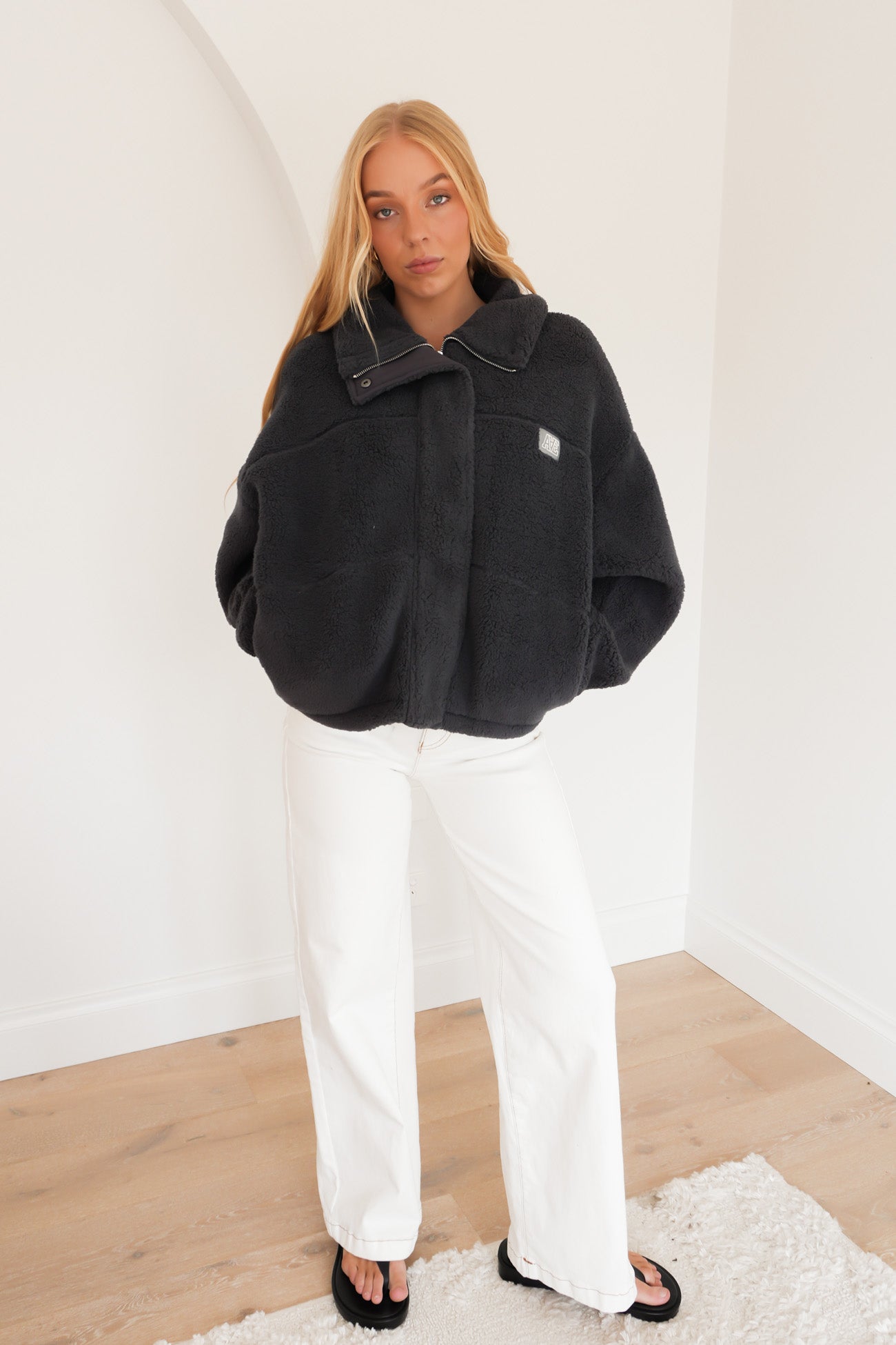 Cosy Club Teddy Jacket Charcoal