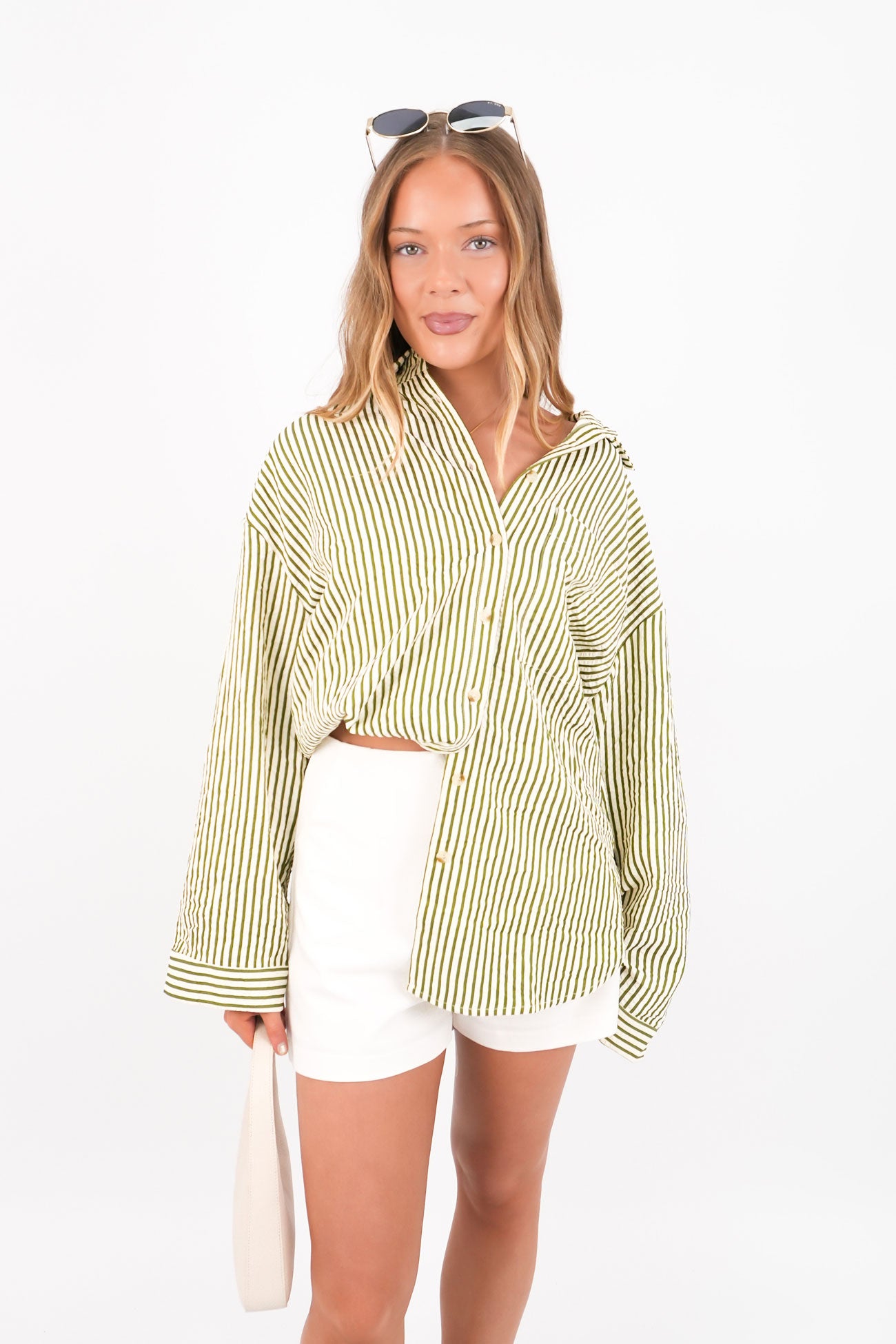 Cove Stripe Long Sleeve Shirt Aloe