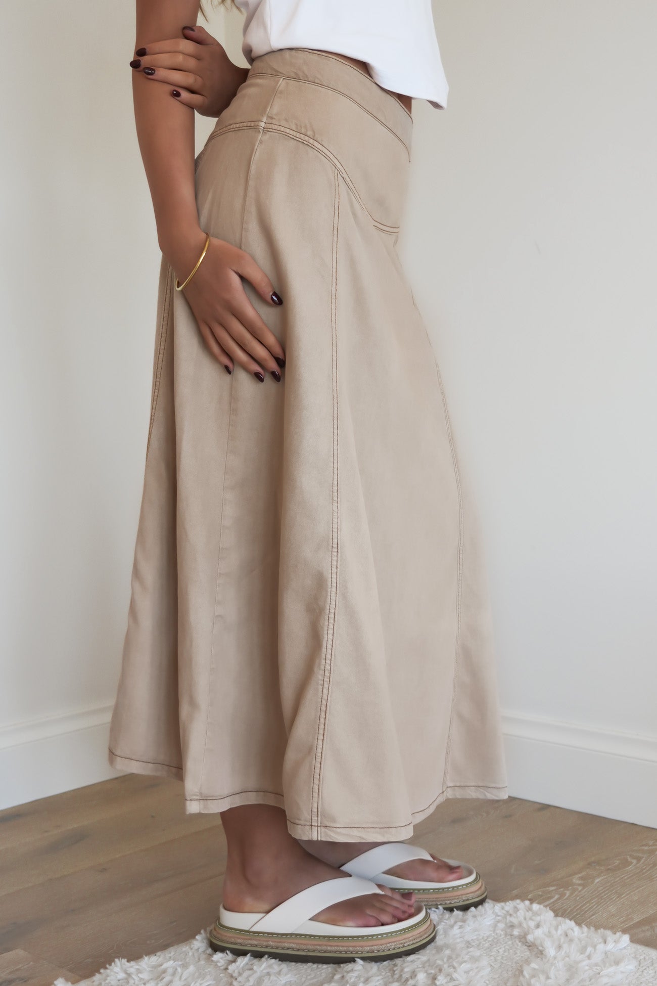 Cove Maxi Skirt Beige