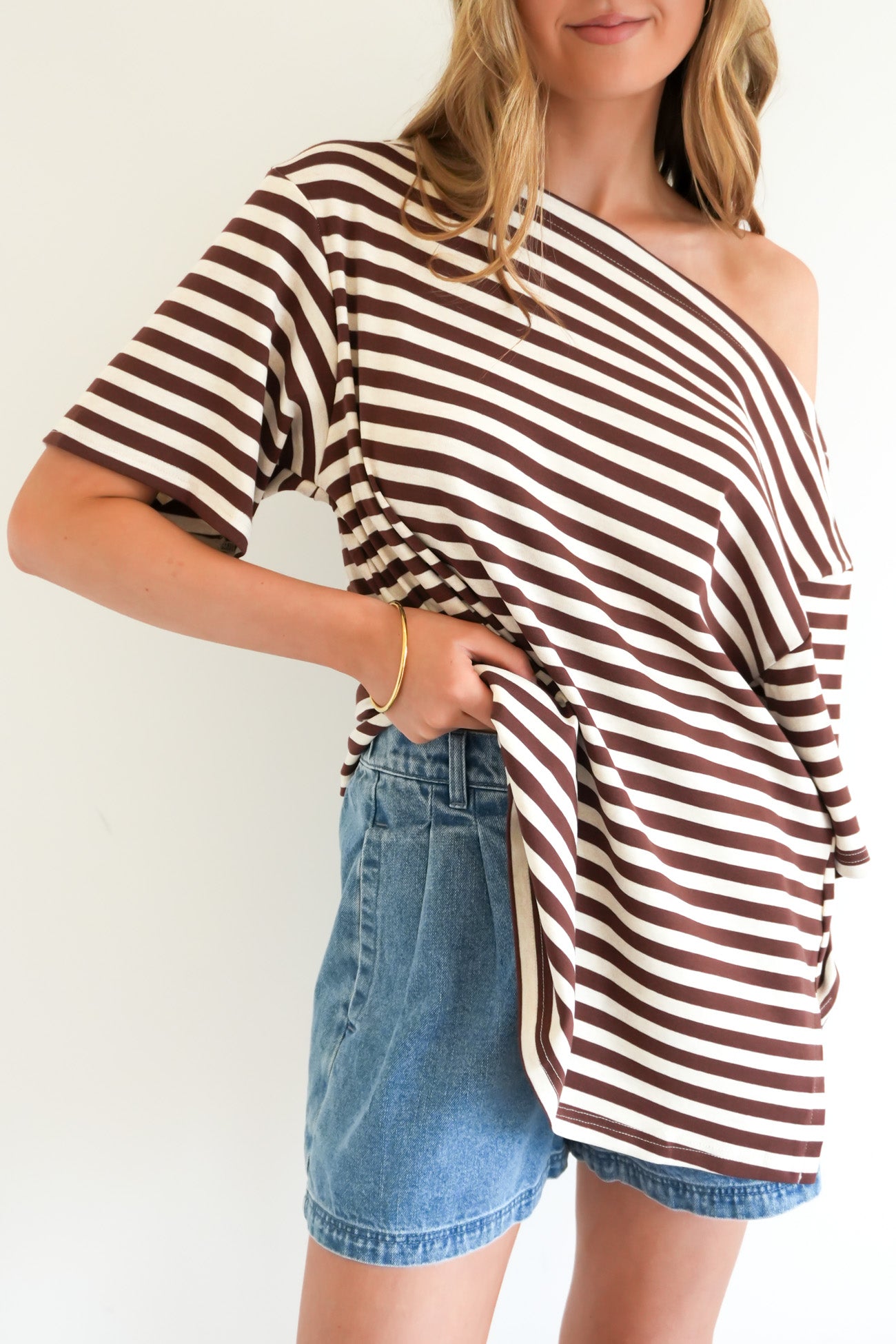 Neave Tee Chocolate Stripe