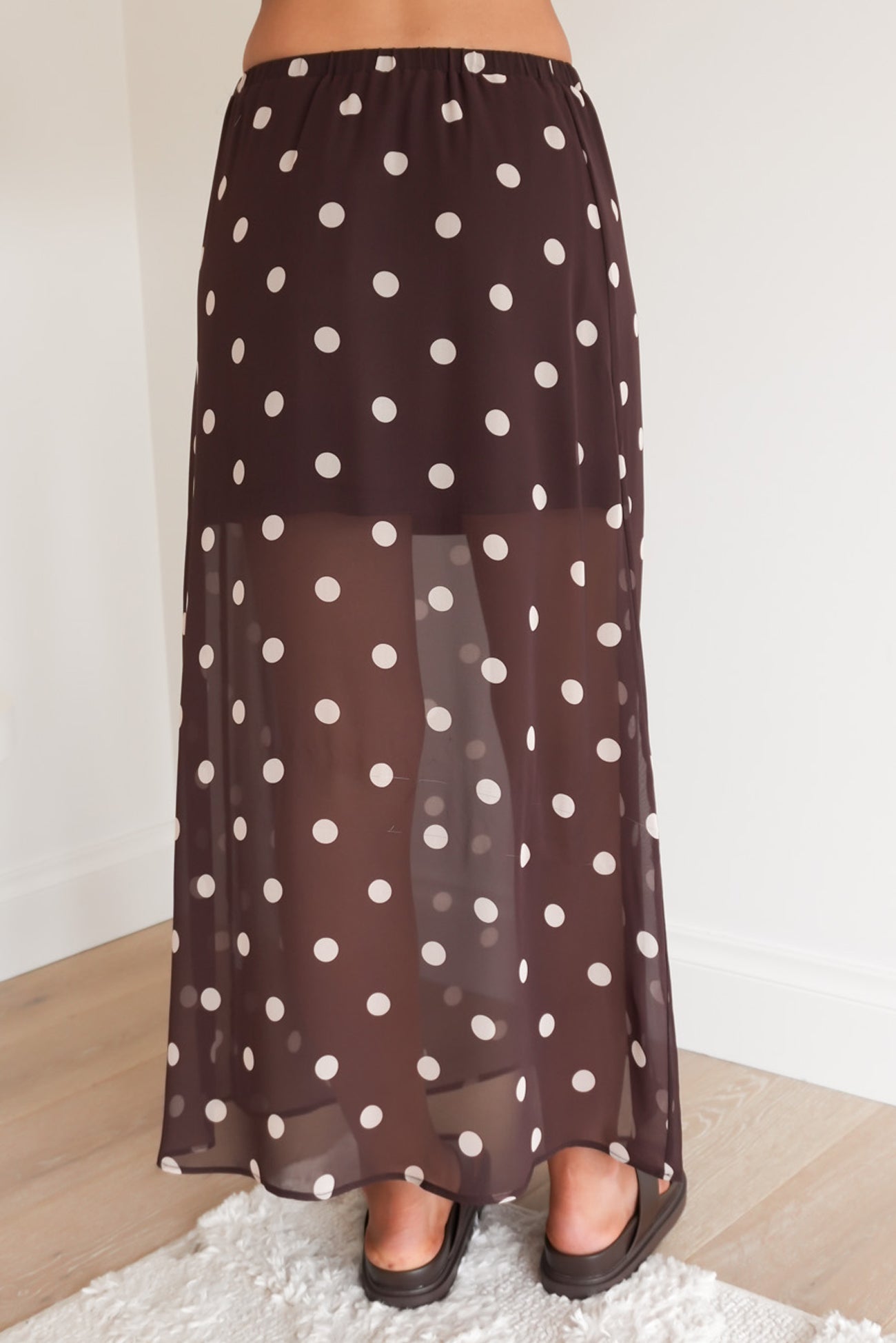 Paddy Maxi Skirt Chocolate Polka Dot