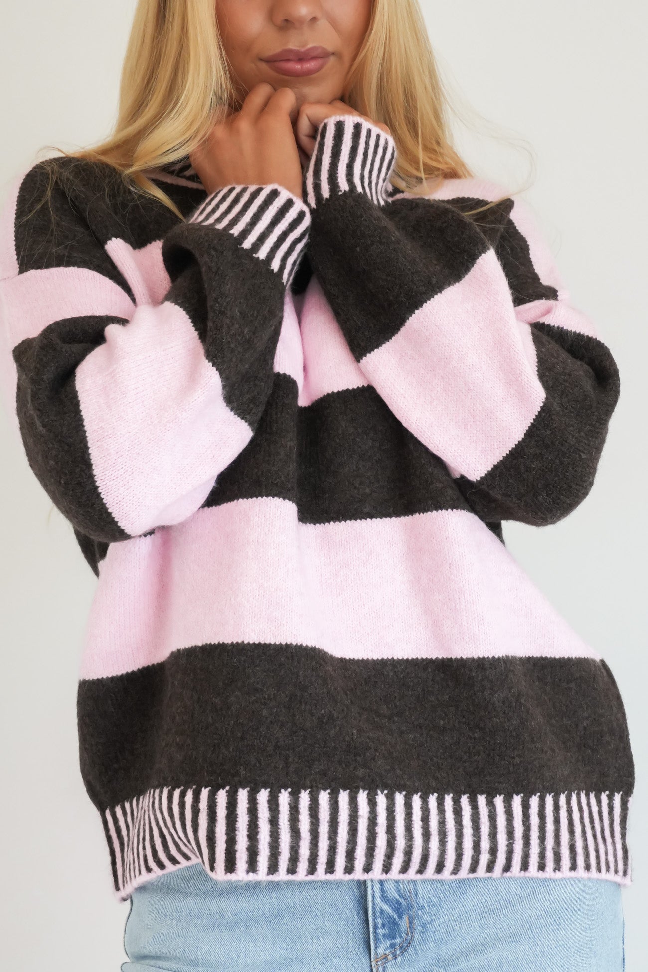 Dallas Knit Jumper Pink Chocolate