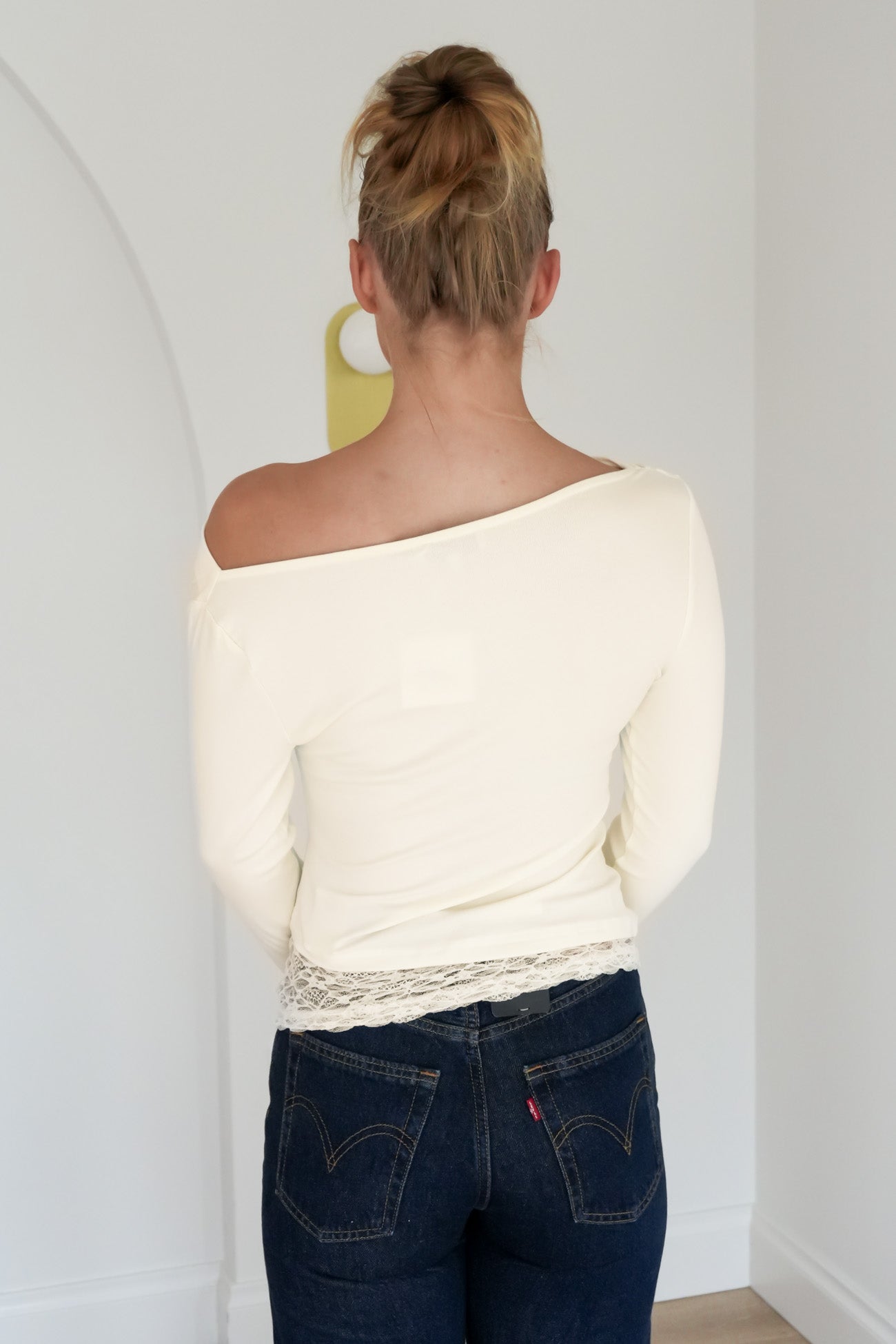 Daniela Lace Long Sleeve Top Ivory