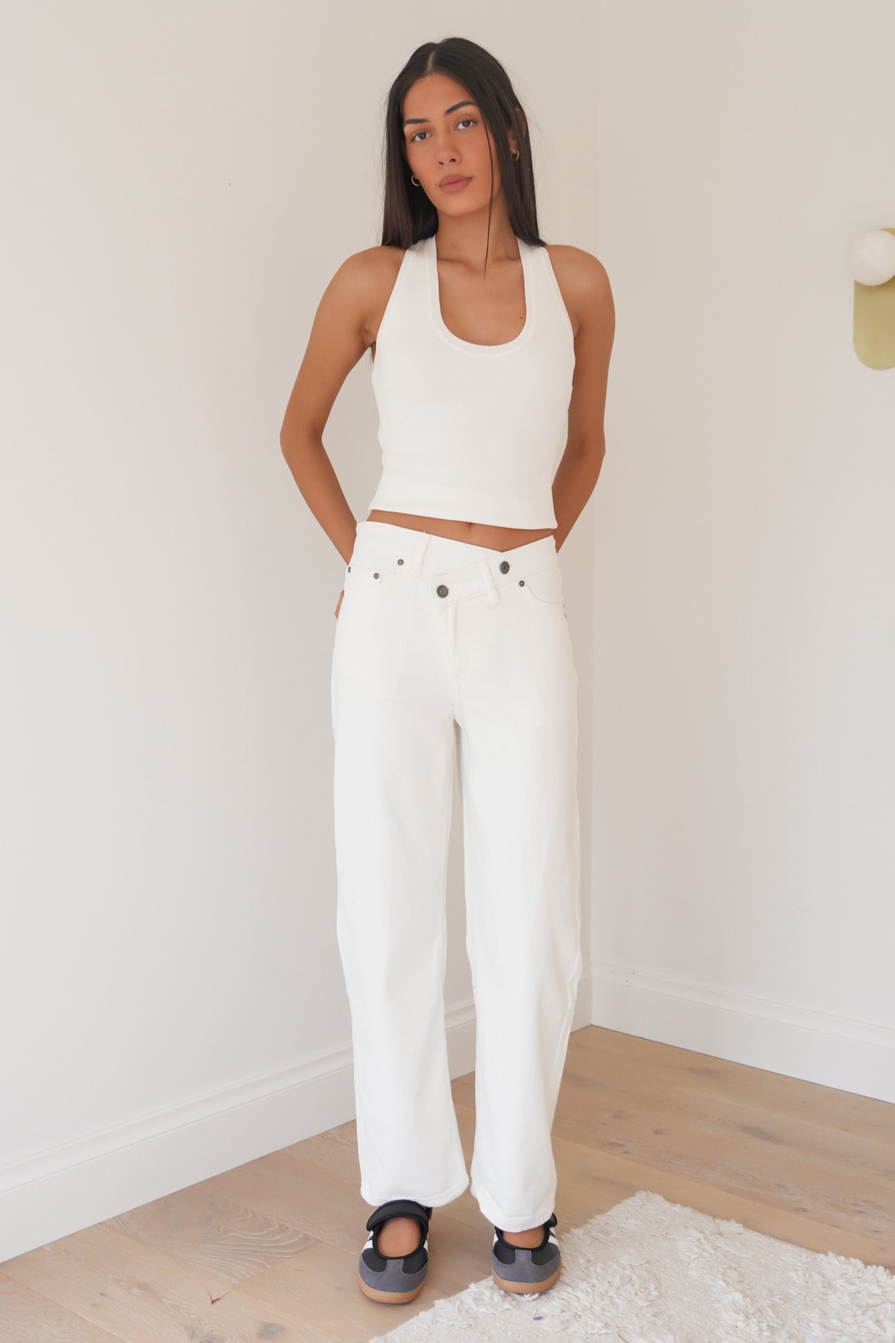 Darcy Wrap Around Baggy Jean White