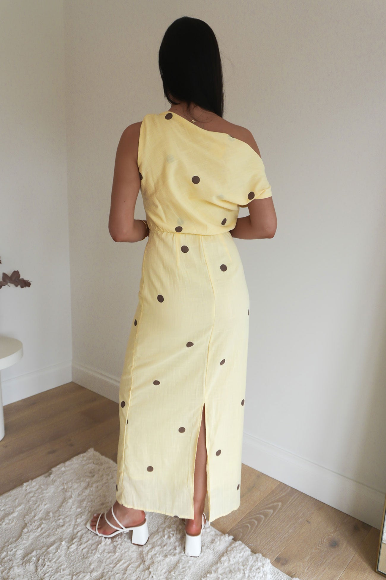 Delta Maxi Dress Yellow Polka Dot