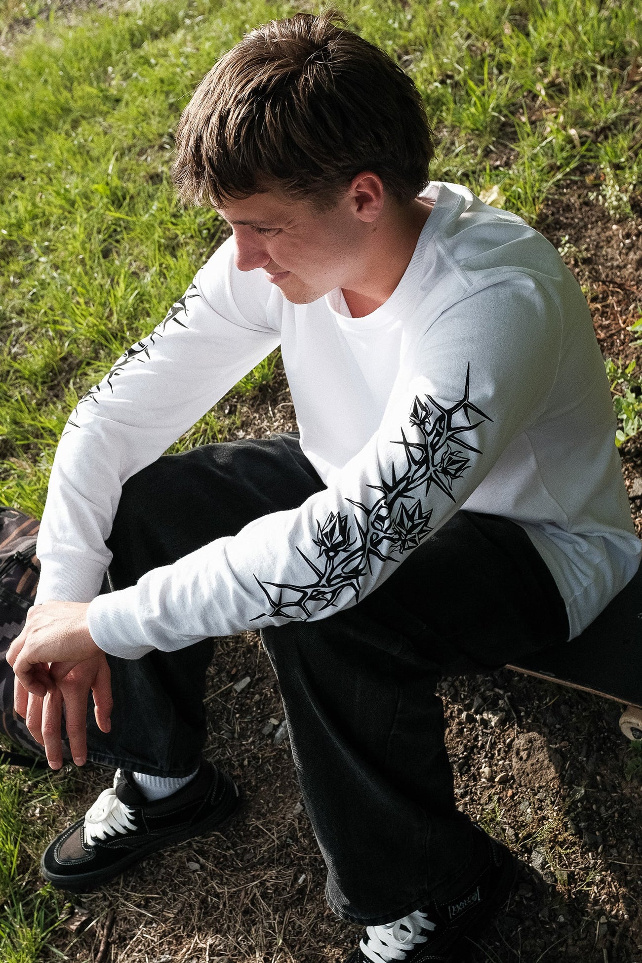 Die By The Stone Long Sleeve Tee White