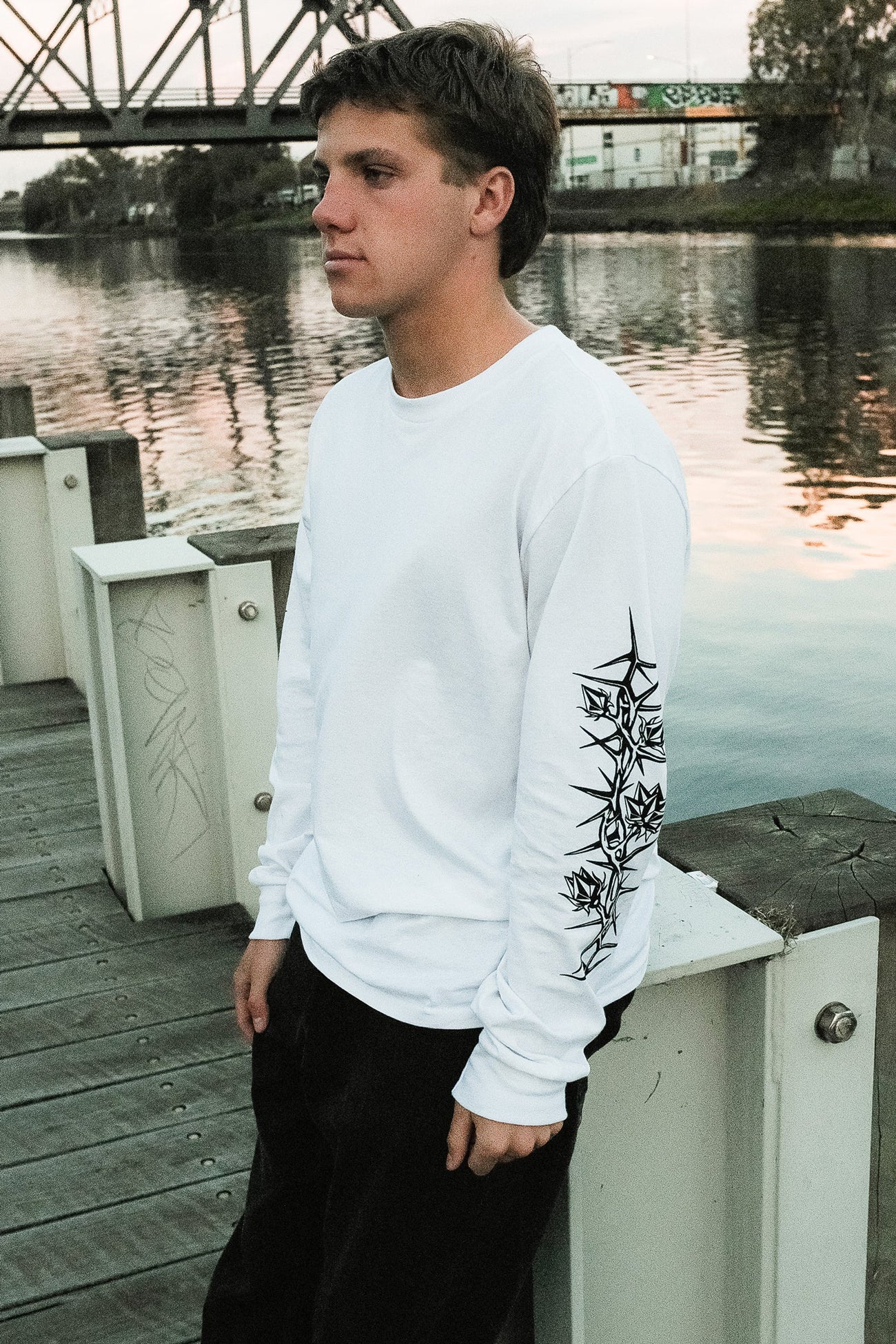 Die By The Stone Long Sleeve Tee White