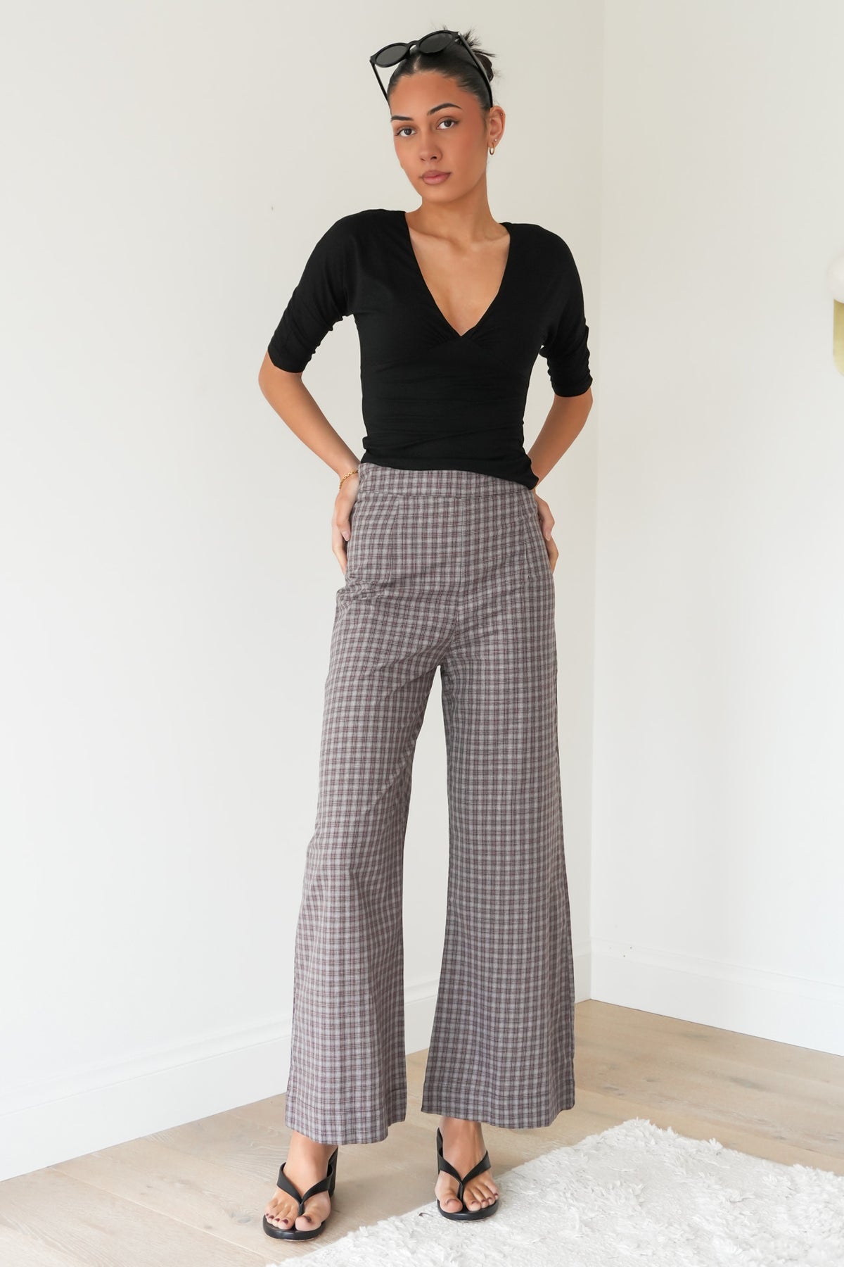 Dorothy Pant Blue Chocolate Checker