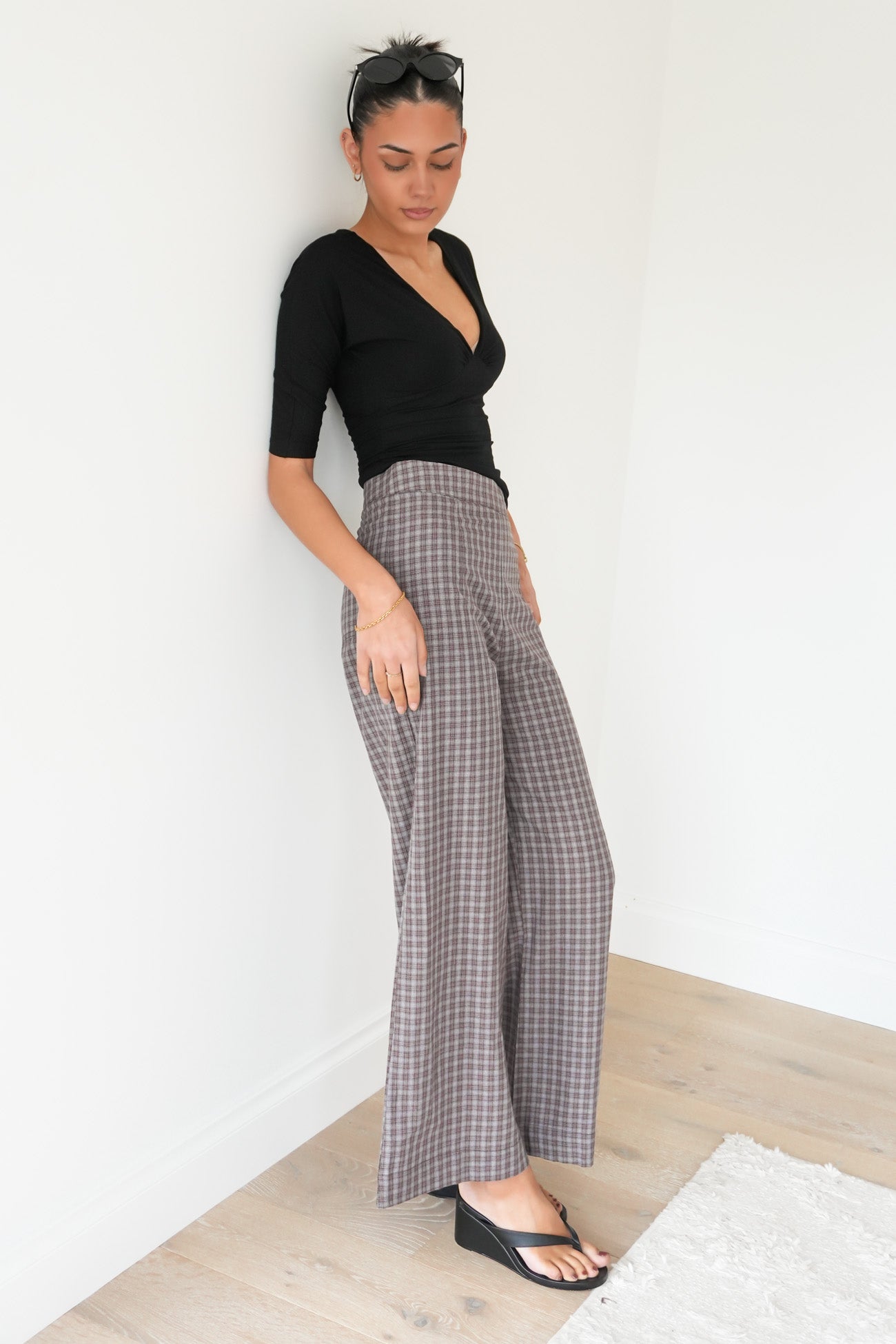 Dorothy Pant Blue Chocolate Checker