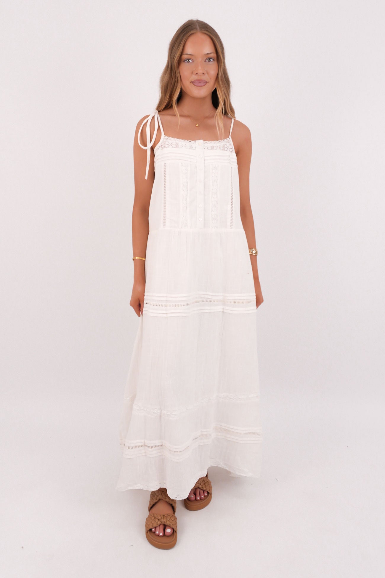 Dusty Maxi Dress White