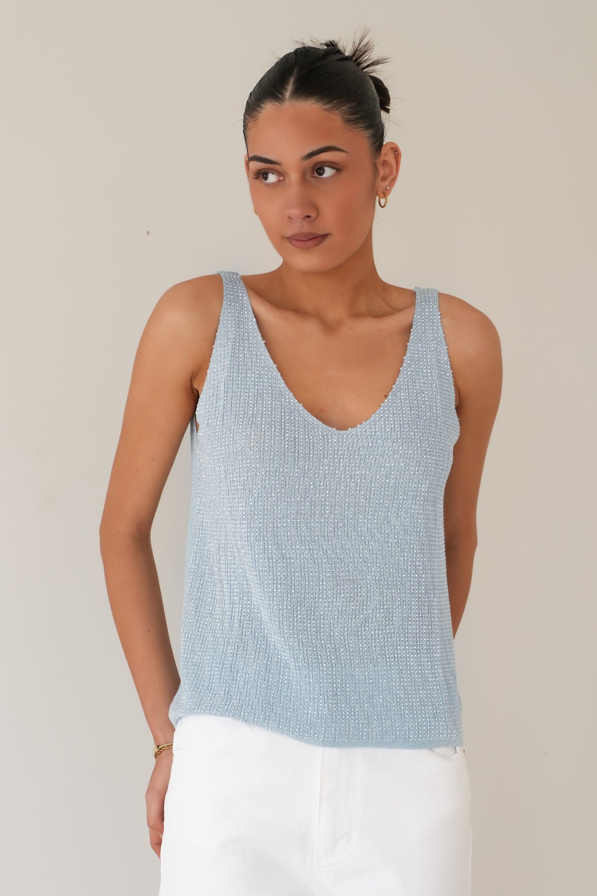 Eilish Glitter Top Blue