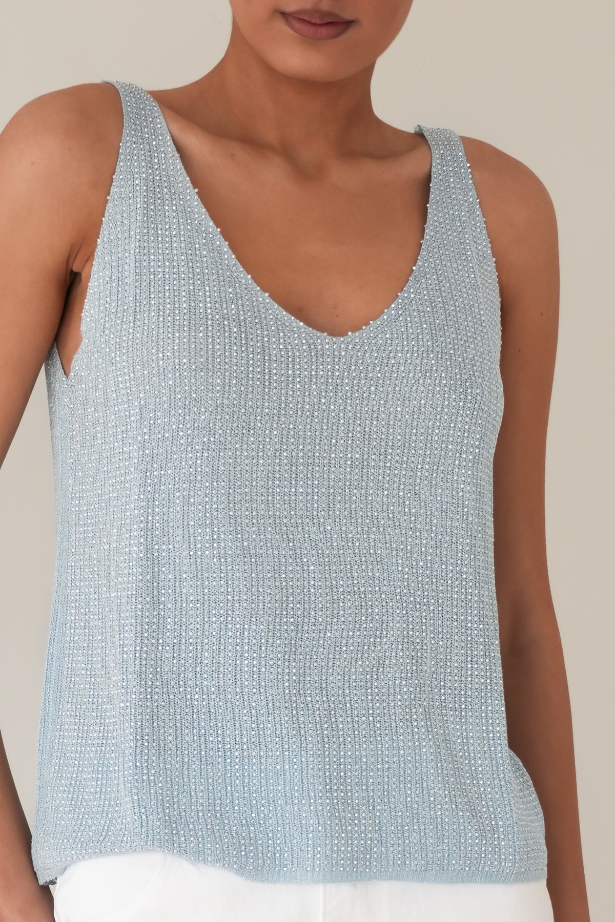 Eilish Glitter Top Blue