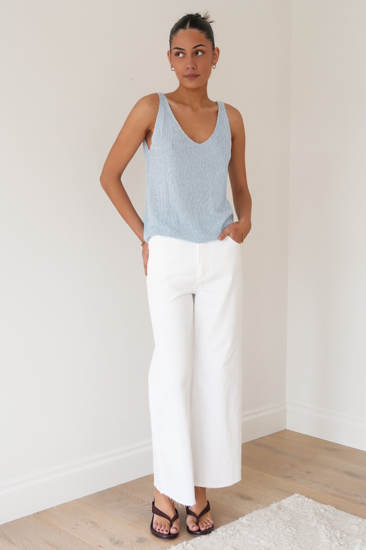 Eilish Glitter Top Blue