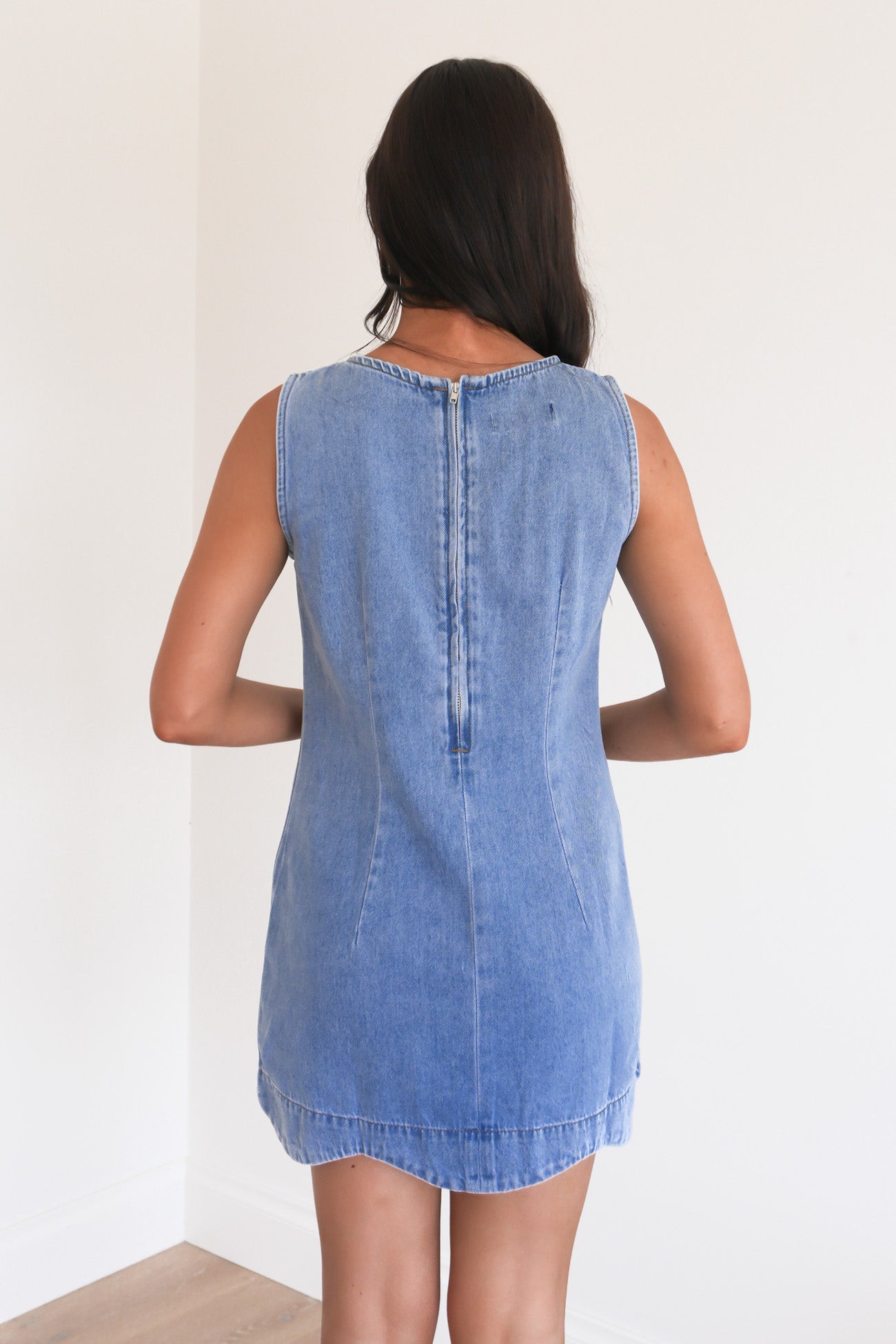 Elexis Denim Mini Dress Blue