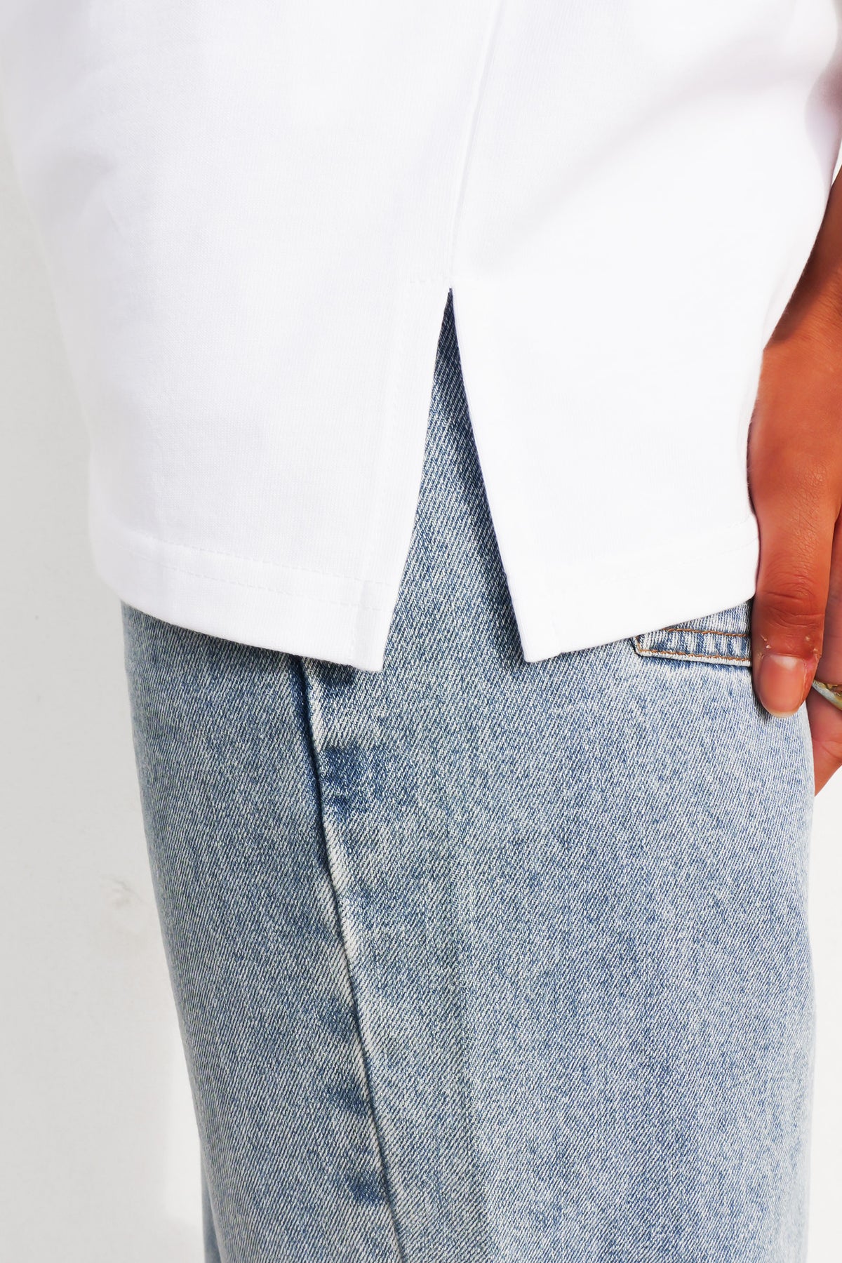 Elle Off Shoulder Tee White
