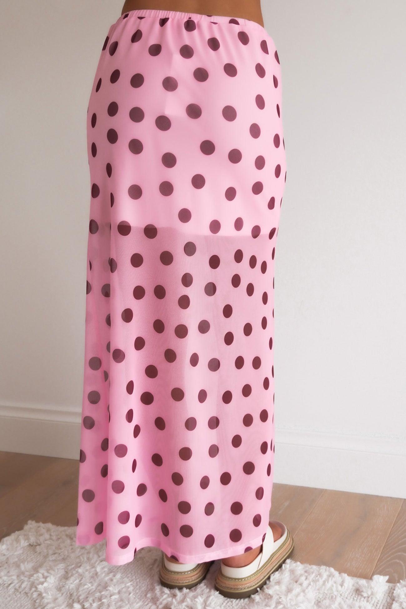 Elsie Maxi Skirt Pink Polka Dot