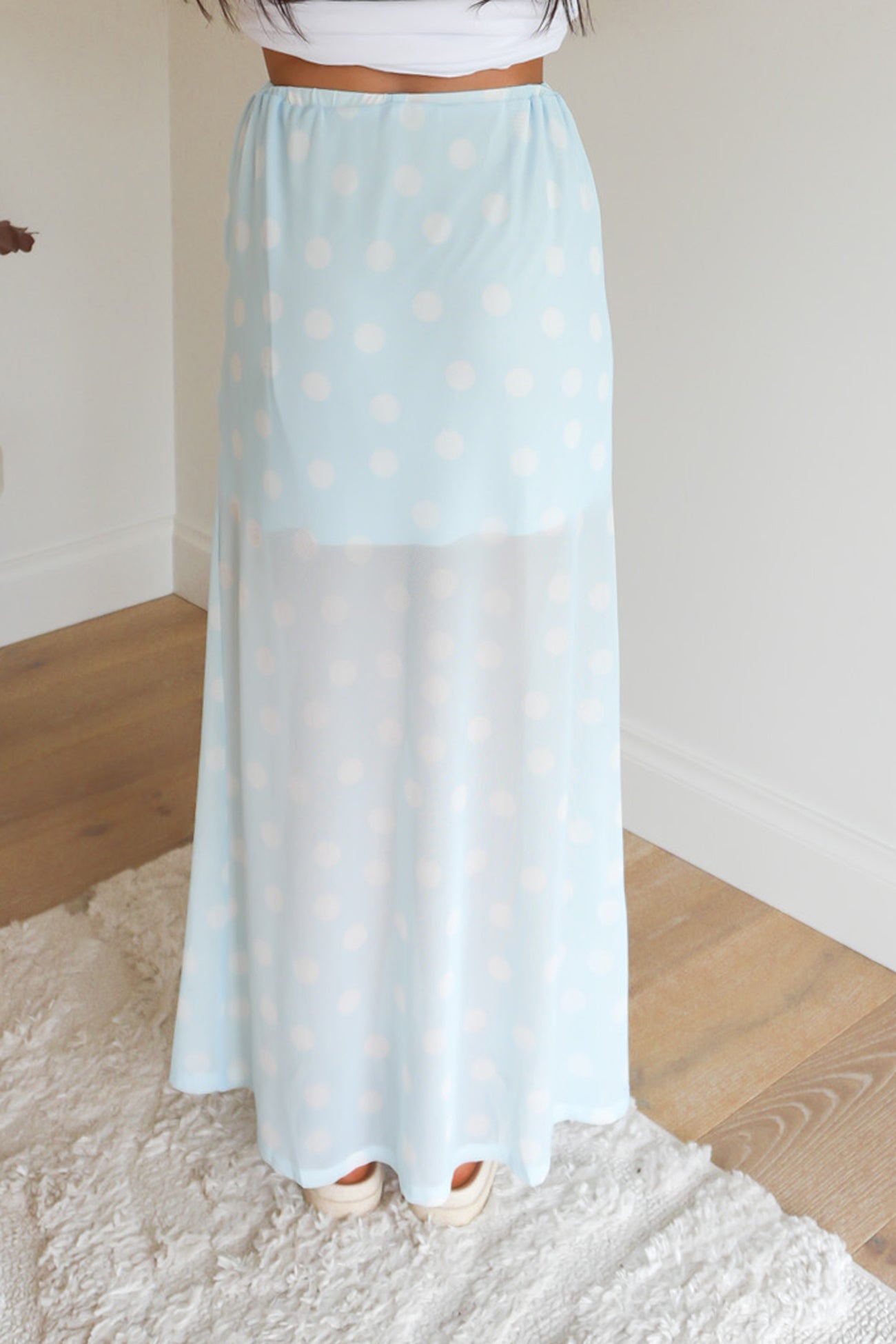 Elsie Maxi Skirt Blue Polka Dot