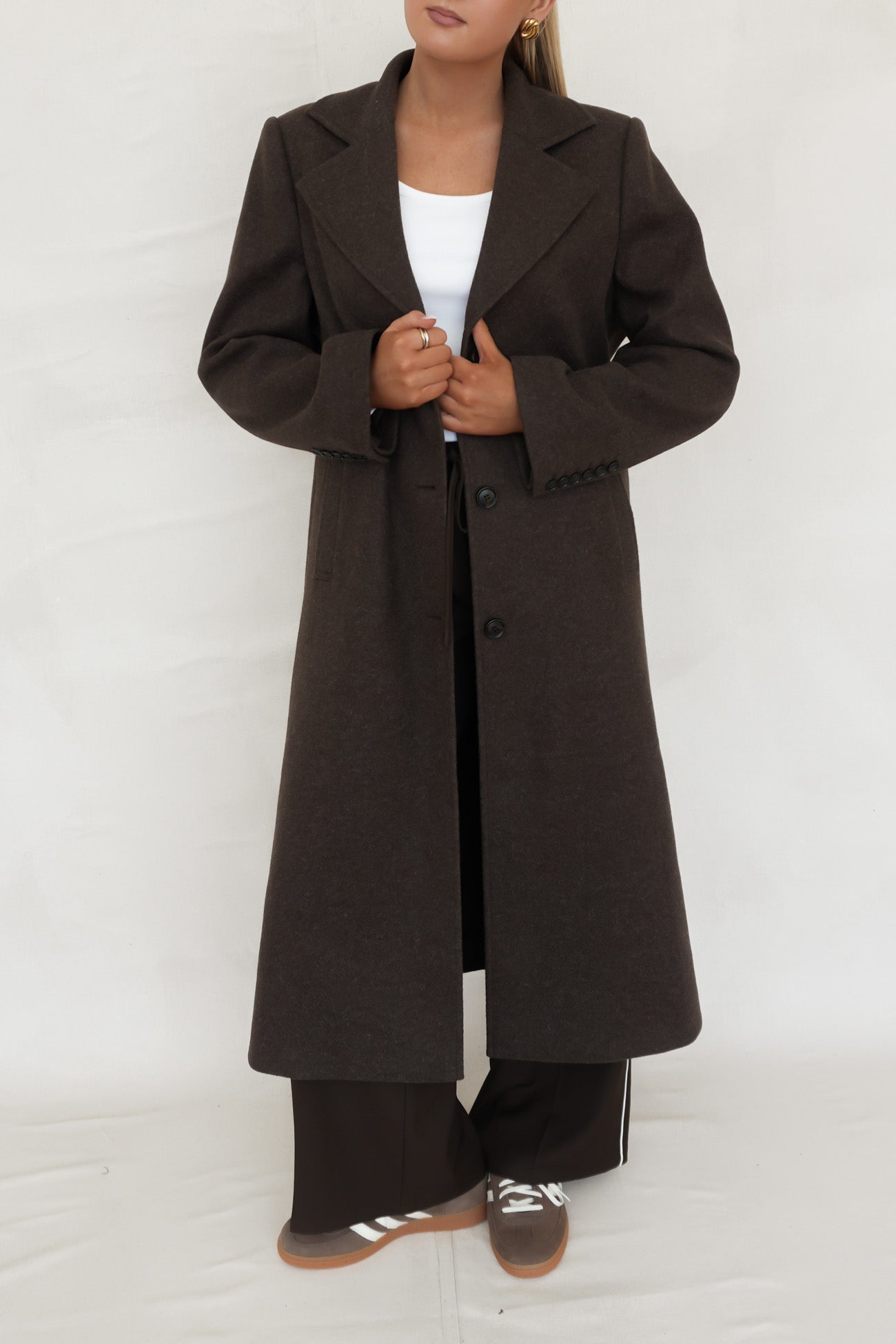Emery Longline Coat Chocolate