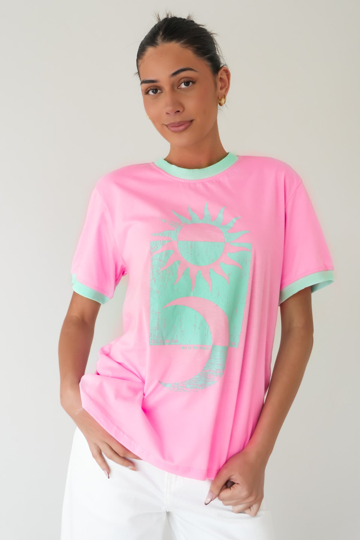 Emilie Tee Pink Aqua