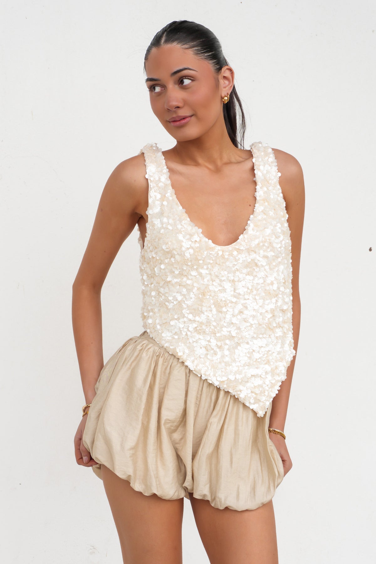 Emmeline Bubble Short Beige