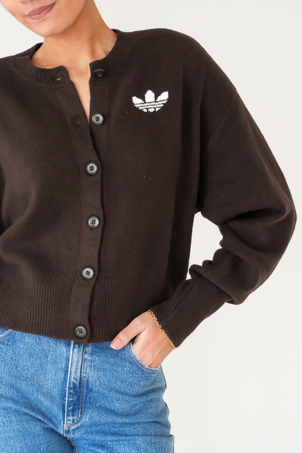 Essentials Knit Cardigan Aurora Coffee