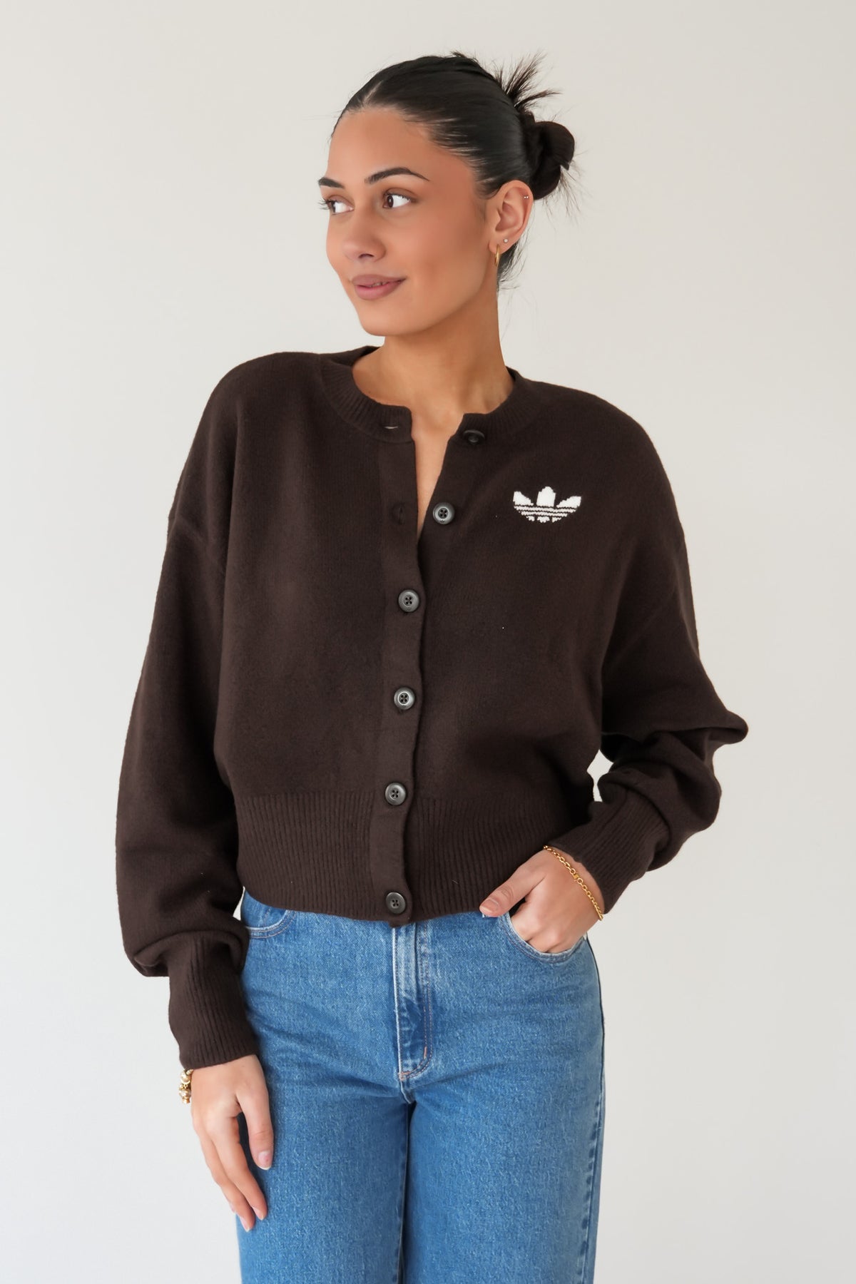 Essentials Knit Cardigan Aurora Coffee