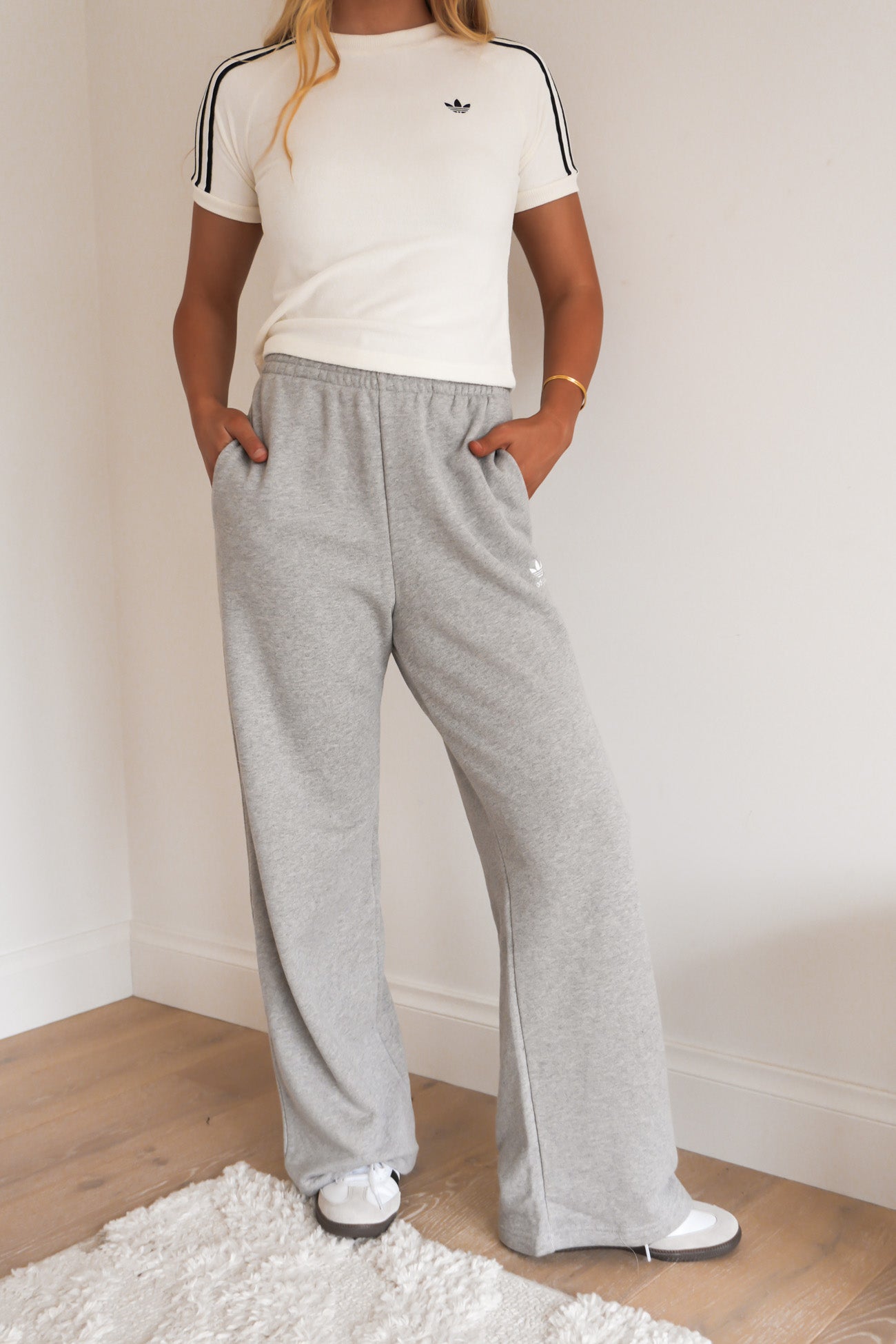 Essentials Wide Leg French Terry Pant Medium Grey Heather