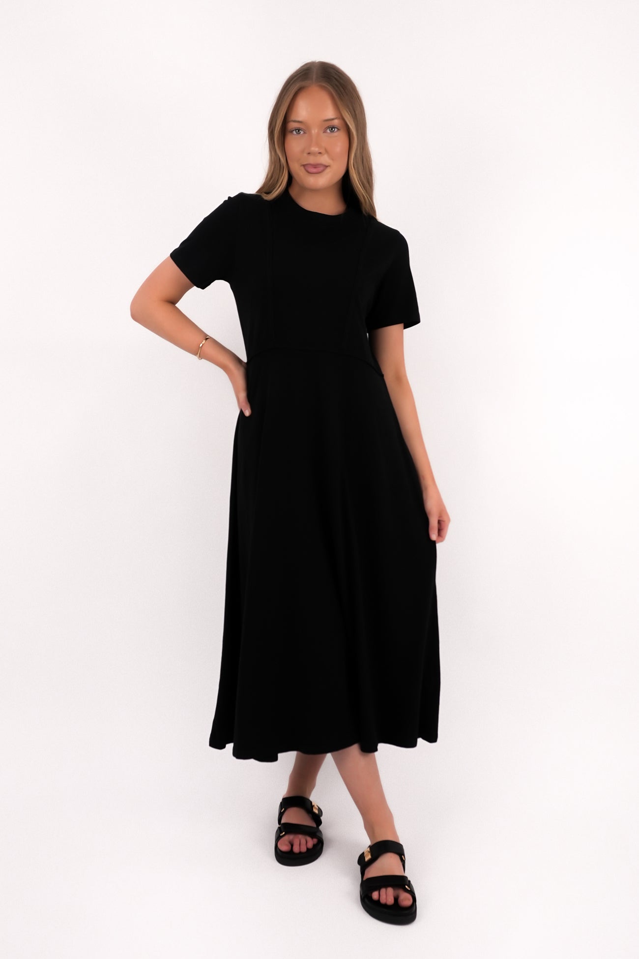 Eva Midi Dress Washed Black
