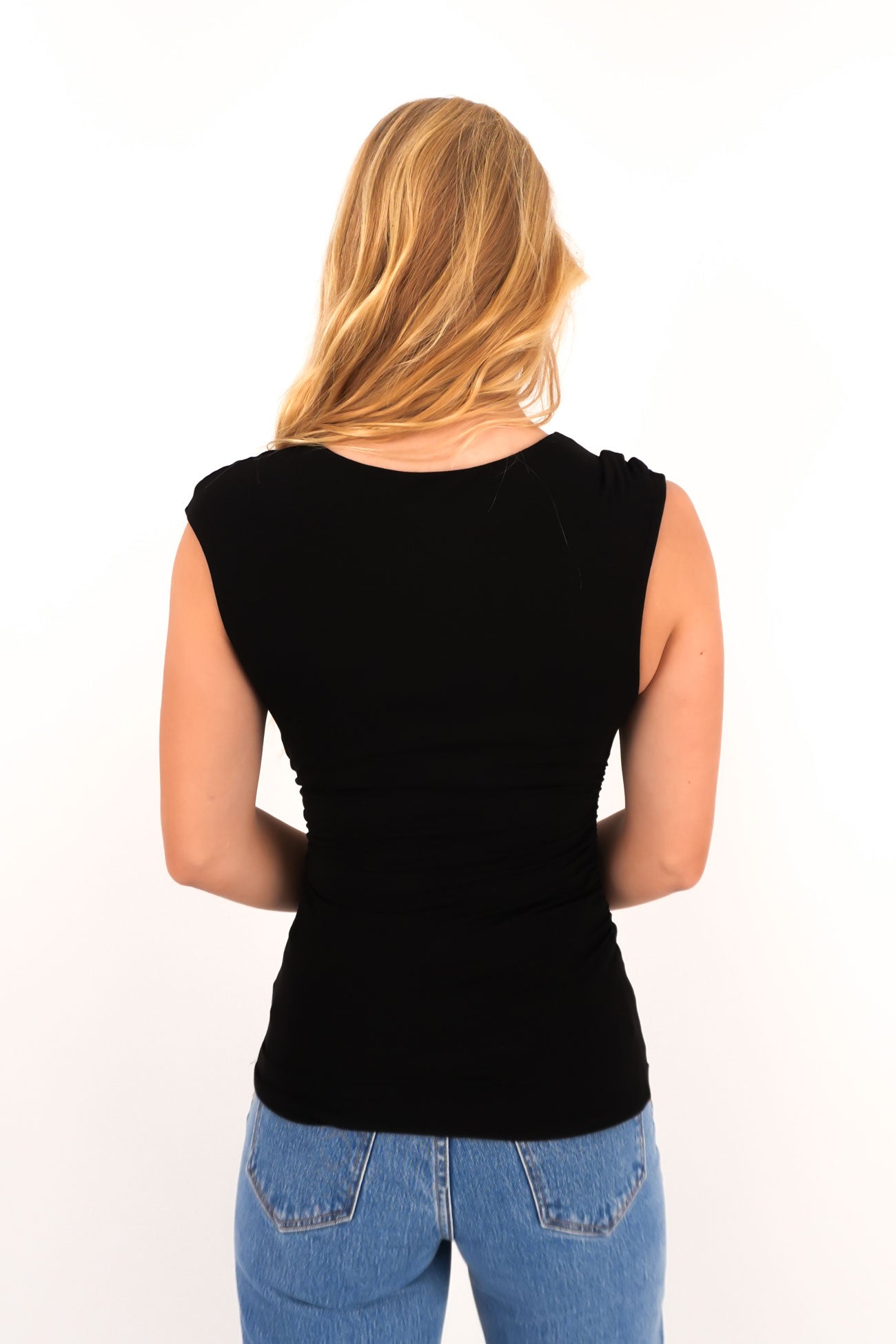 Evie Ruched Top Black