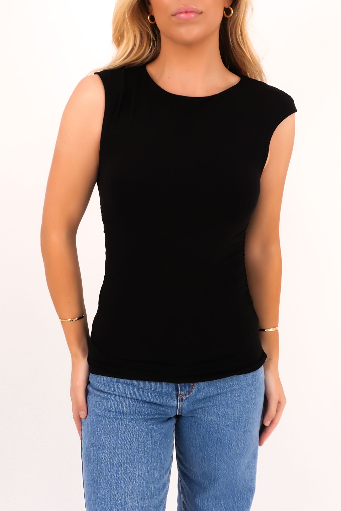 Evie Ruched Top Black