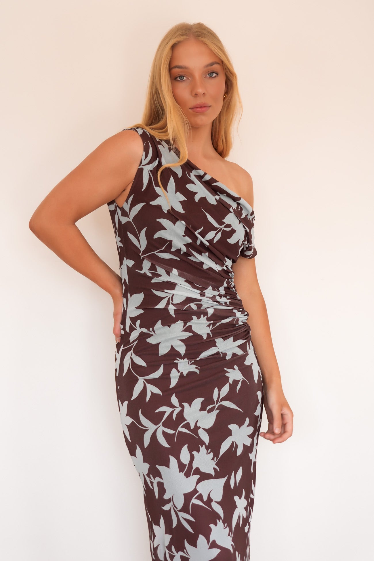 Evie Maxi Dress Chocolate Floral