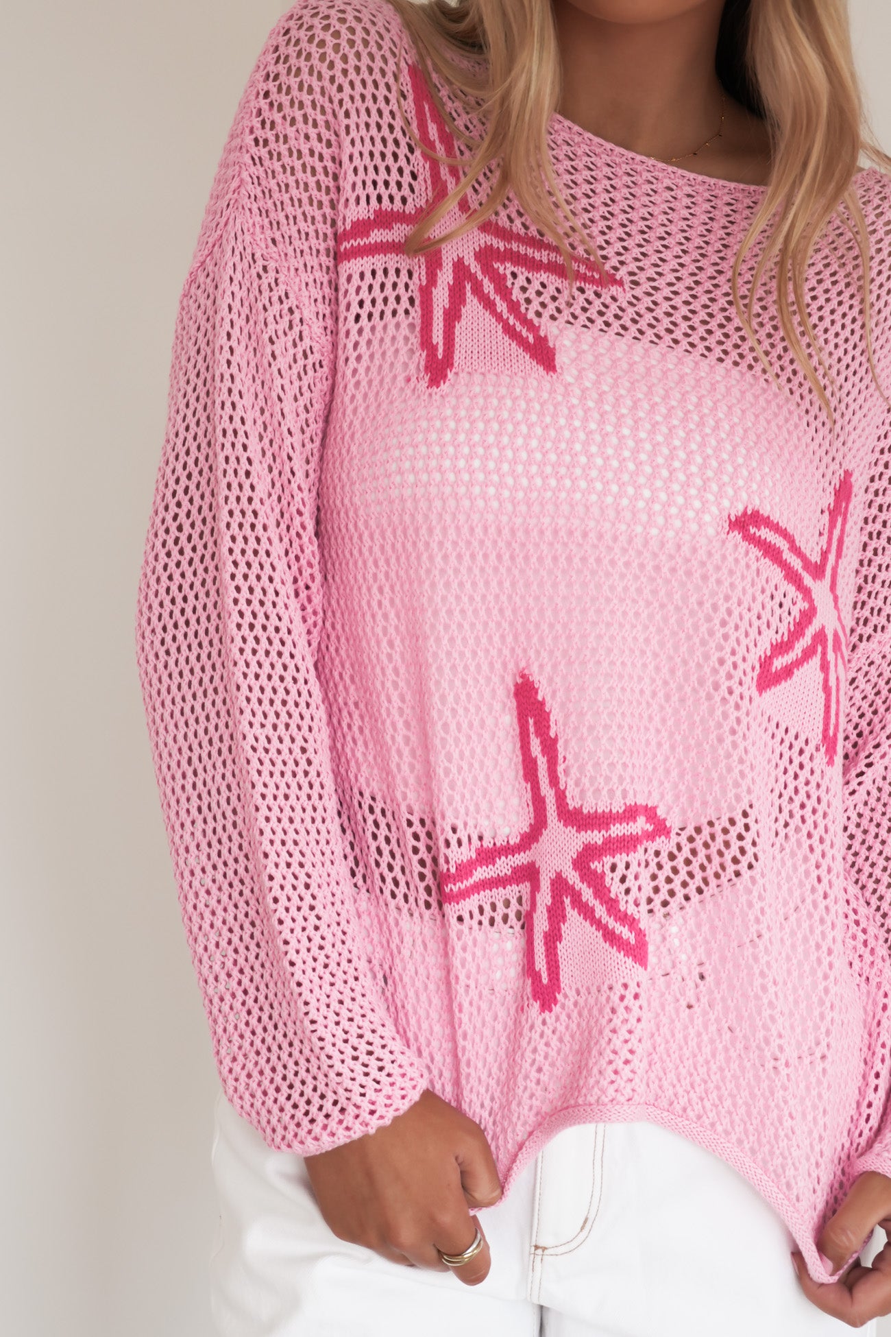 Ezrah Crochet Top Pink Starfish
