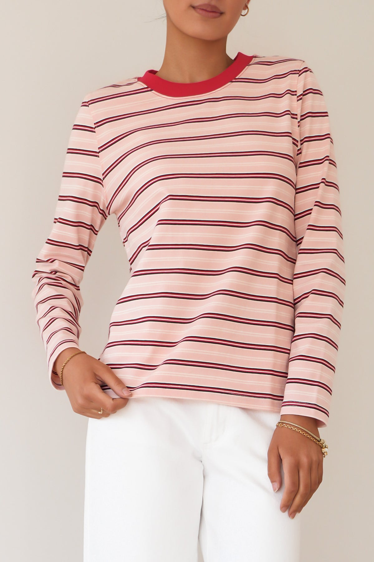 Felix Long Sleeve Red Pink Stripe