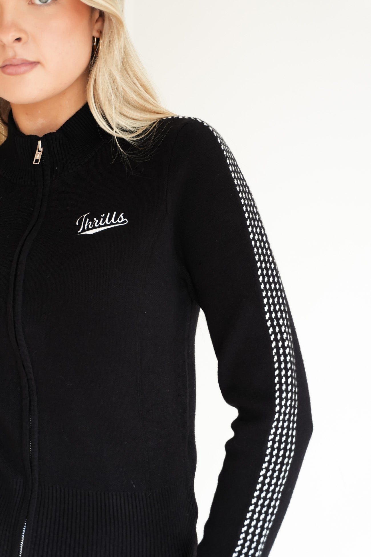 Final Call Zip Knit Sweater Black