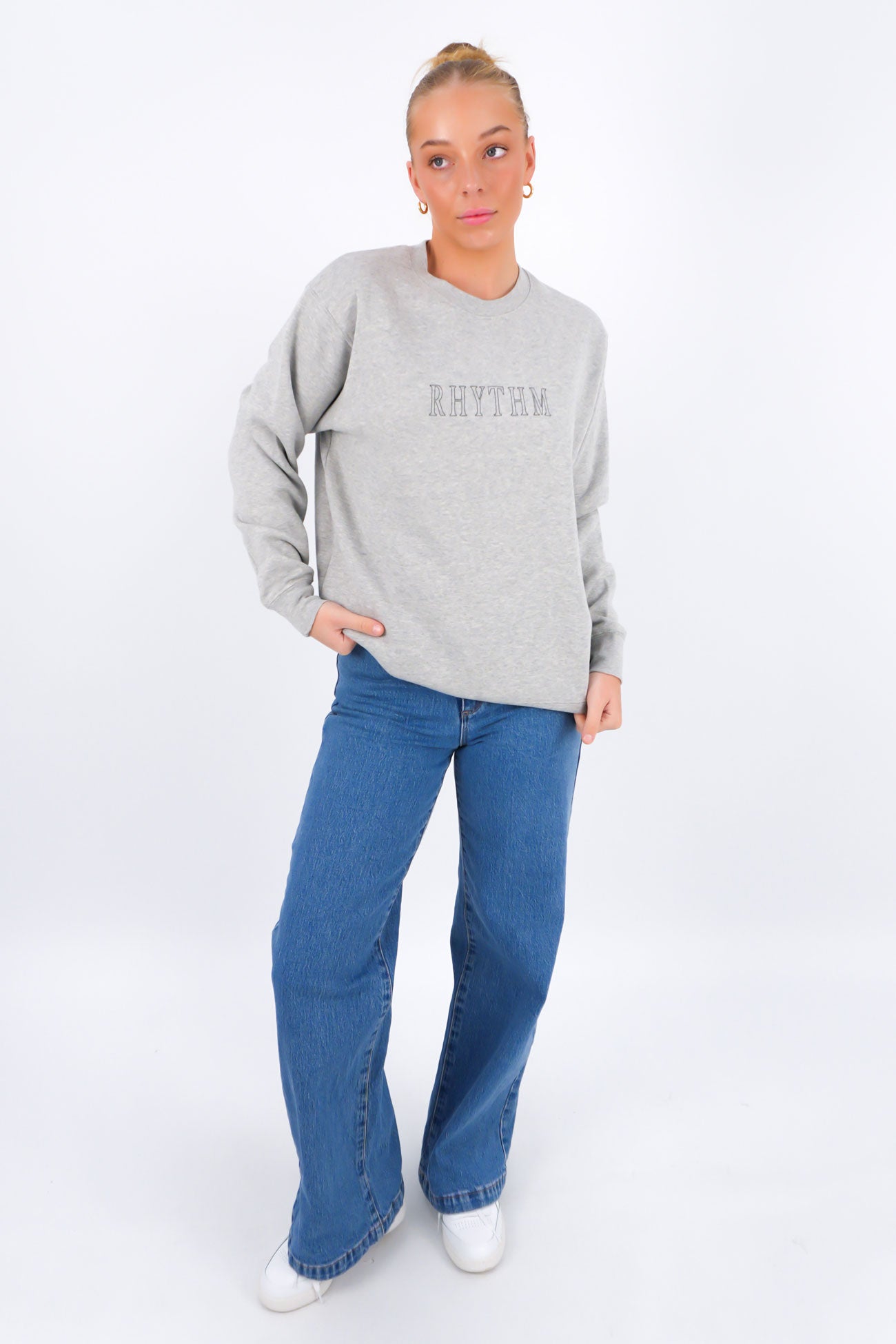 Flagship Boyfriend Fleece Crew Grey Heather
