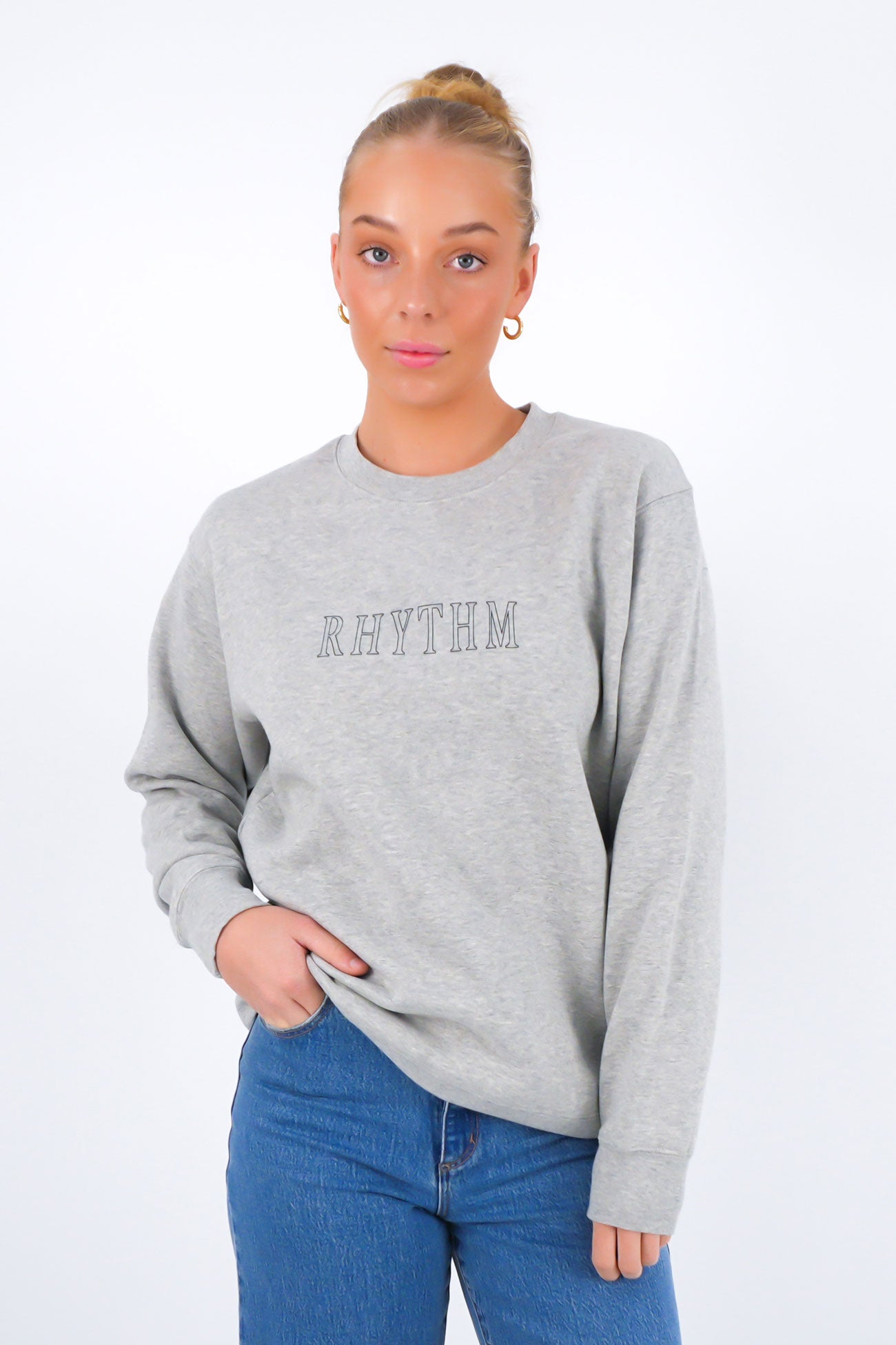 Flagship Boyfriend Fleece Crew Grey Heather