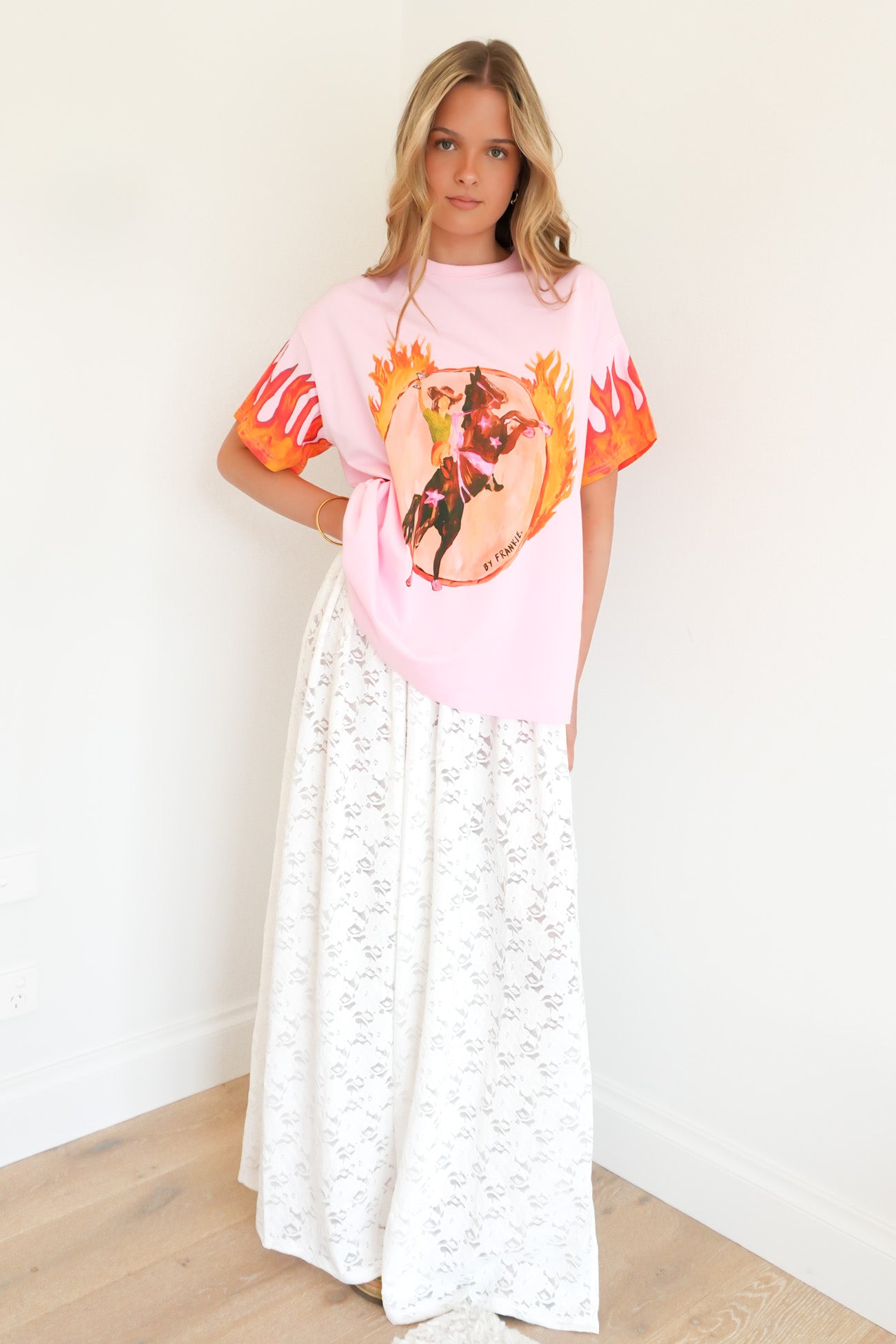 Kathryn Lace Maxi Skirt White