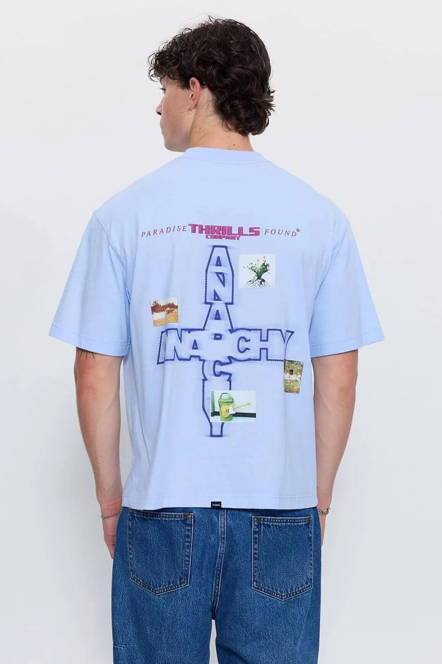 Found Paradise Oversize Box Crop Tee Placid Blue